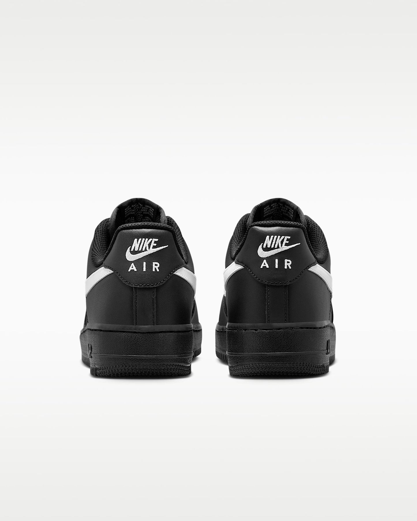 Nike Air Force 1 '07 Black Leather White Swoosh Sneakers