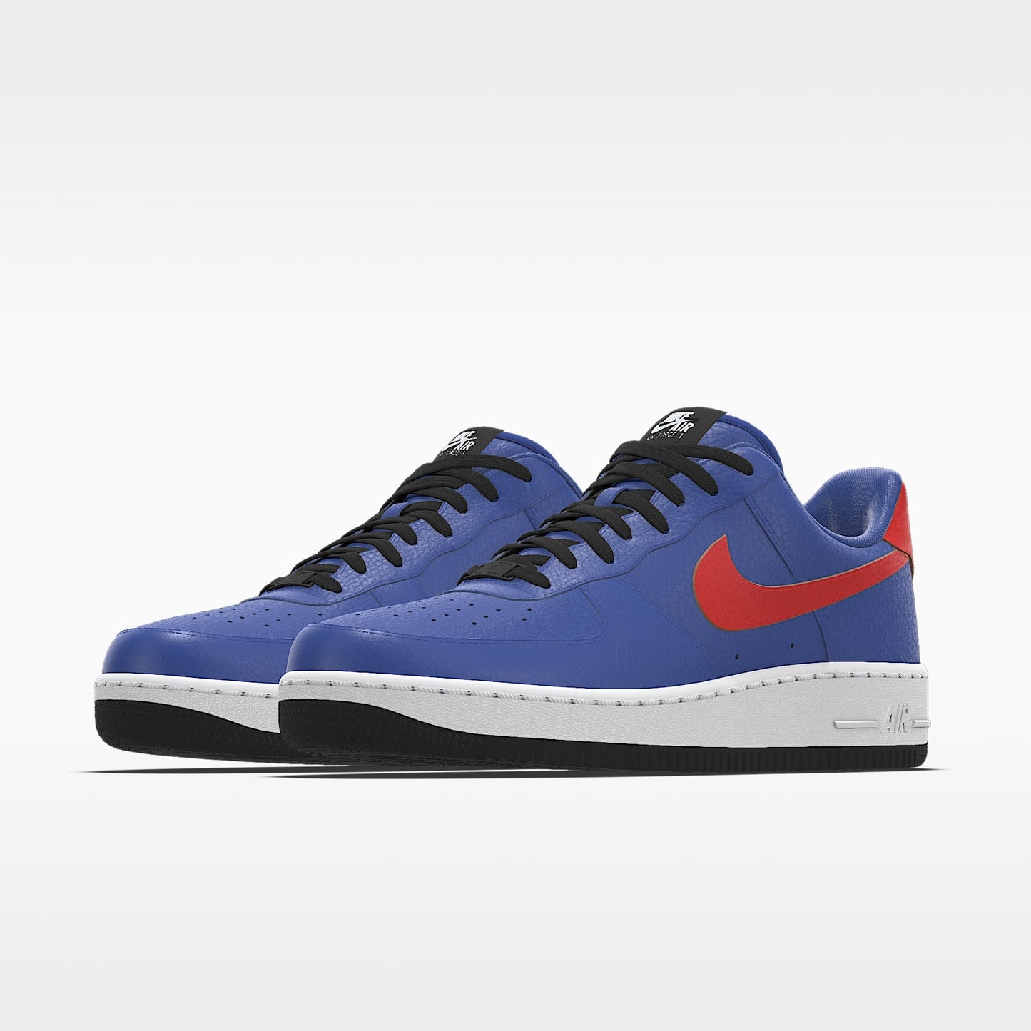 Nike Air Force 1 '07 Royal Blue Red Swoosh Two-Tone Outsole Sneakers