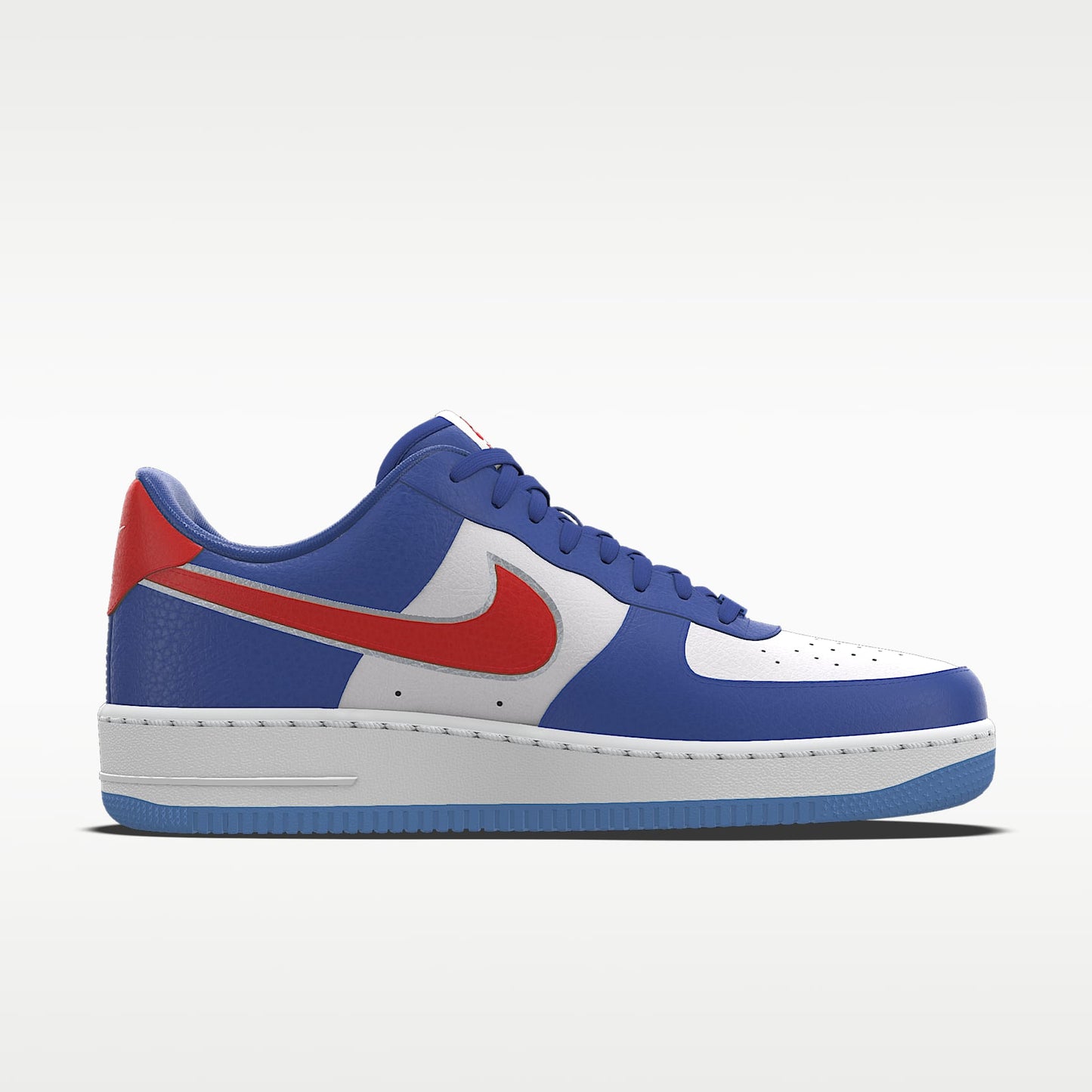 Nike Air Force 1 '07 White Blue Red Silver Outline Color-Block Sneakers
