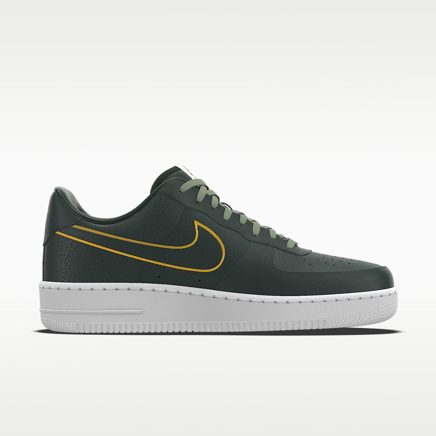 Nike Air Force 1 '07 Dark Green Gold Outline Sneakers