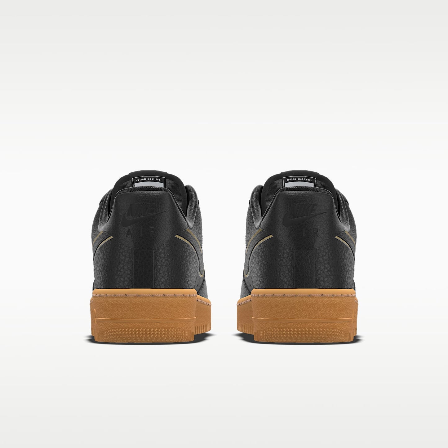 Nike Air Force 1 '07 Black Gold Outline Gum Sole Sneakers