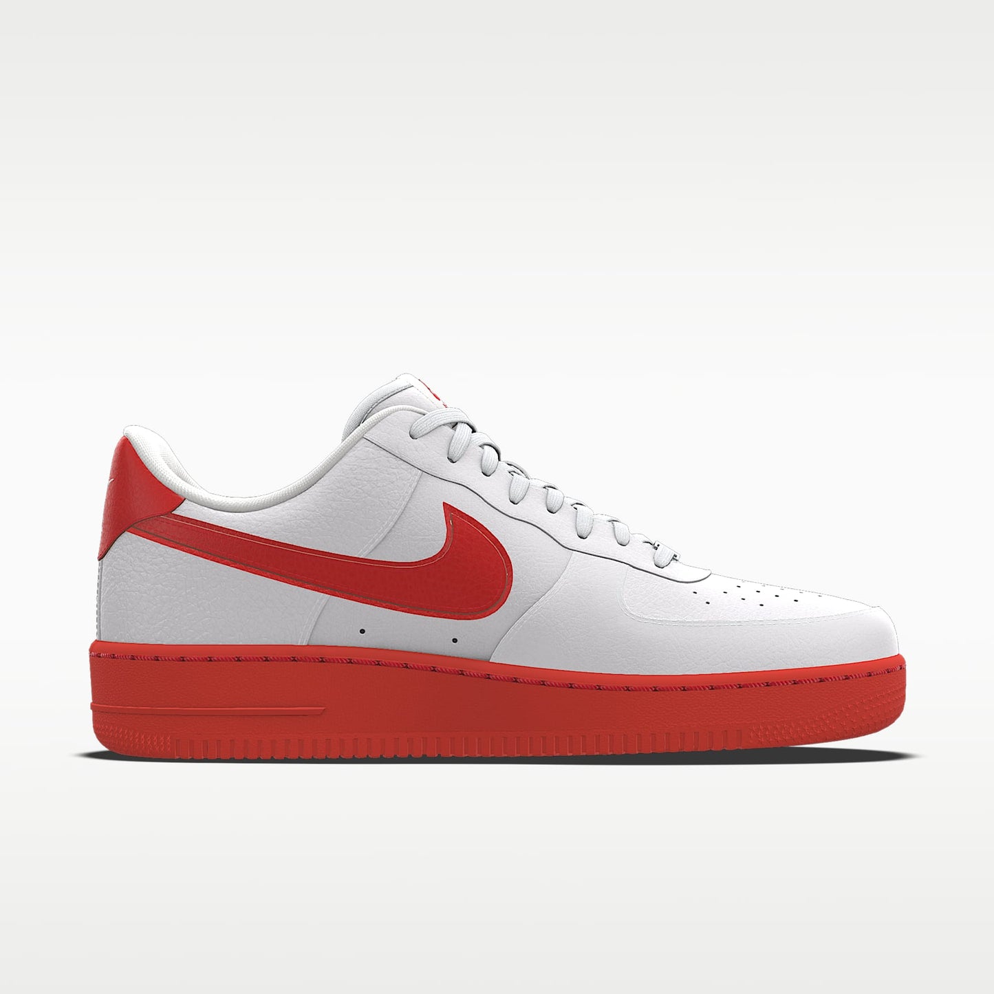 Nike Air Force 1 '07 White Red Swoosh Red Outsole Sneakers