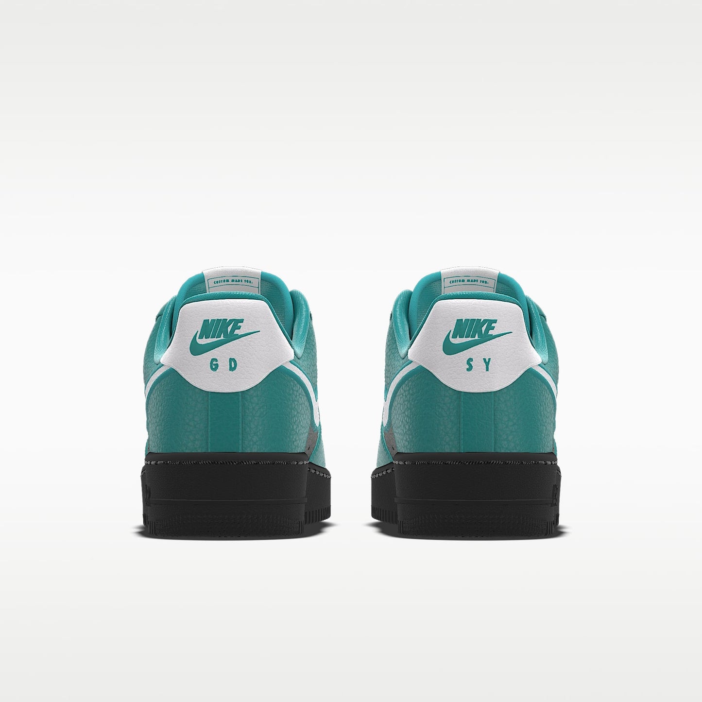Nike Air Force 1 '07 Teal Dark Green White Swoosh Black Sole Sneakers