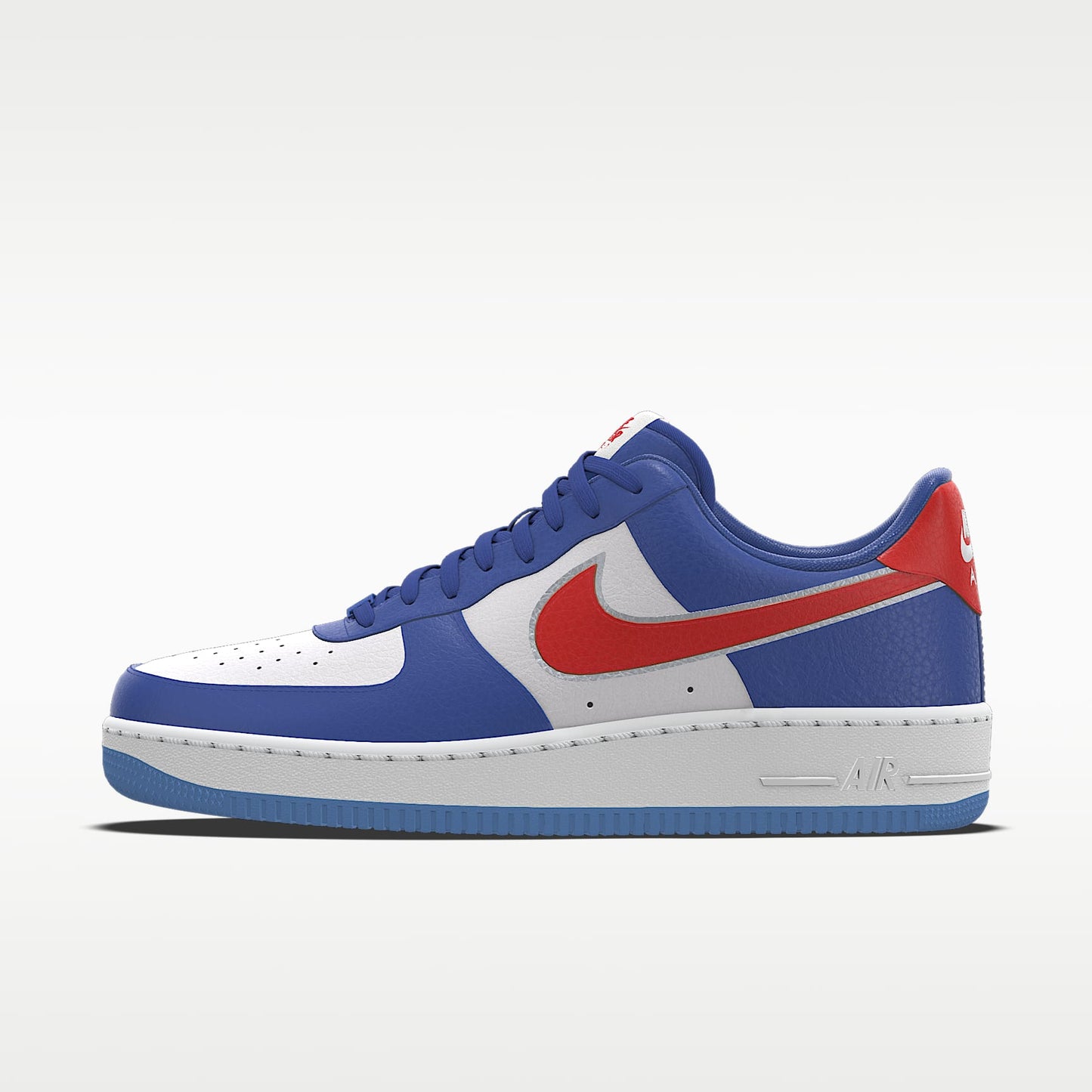 Nike Air Force 1 '07 White Blue Red Silver Outline Color-Block Sneakers