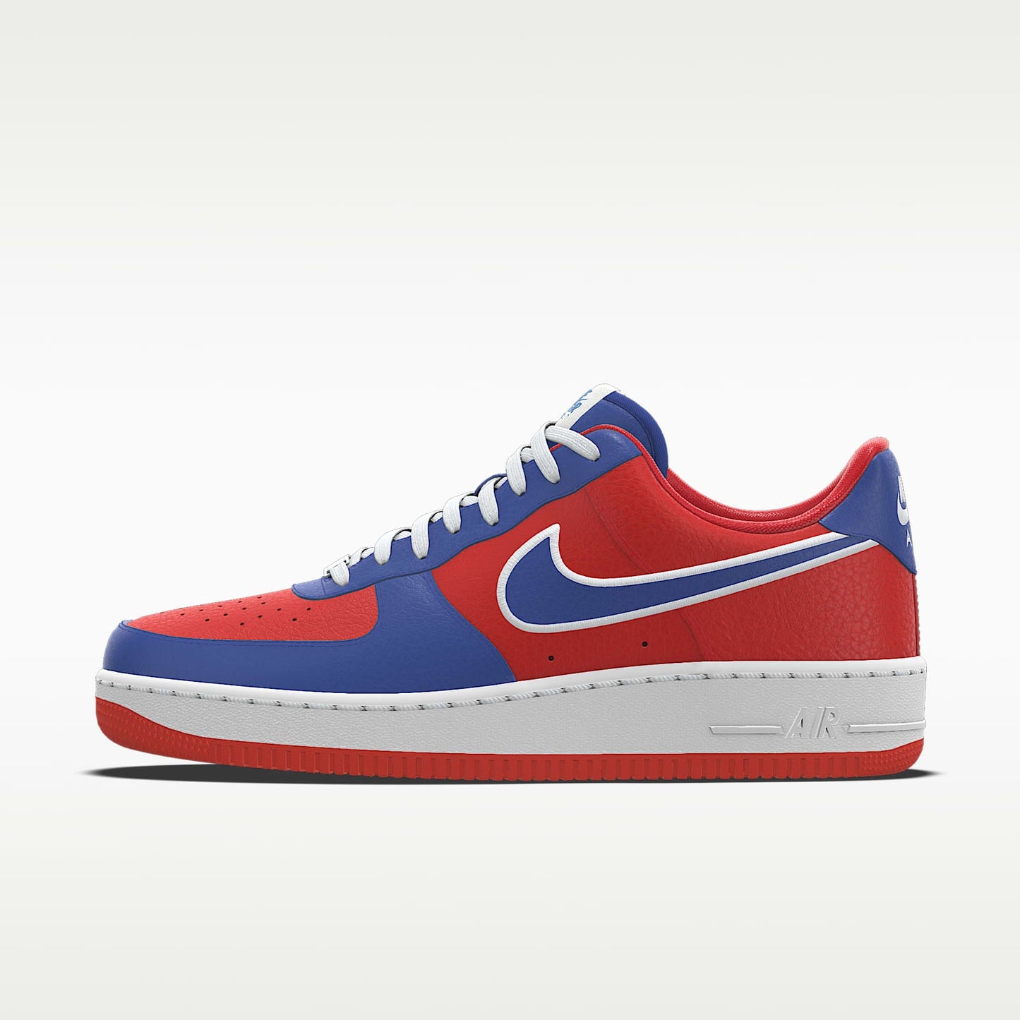 Nike Air Force 1 '07 Red Blue White Outline Color-Block Sneakers