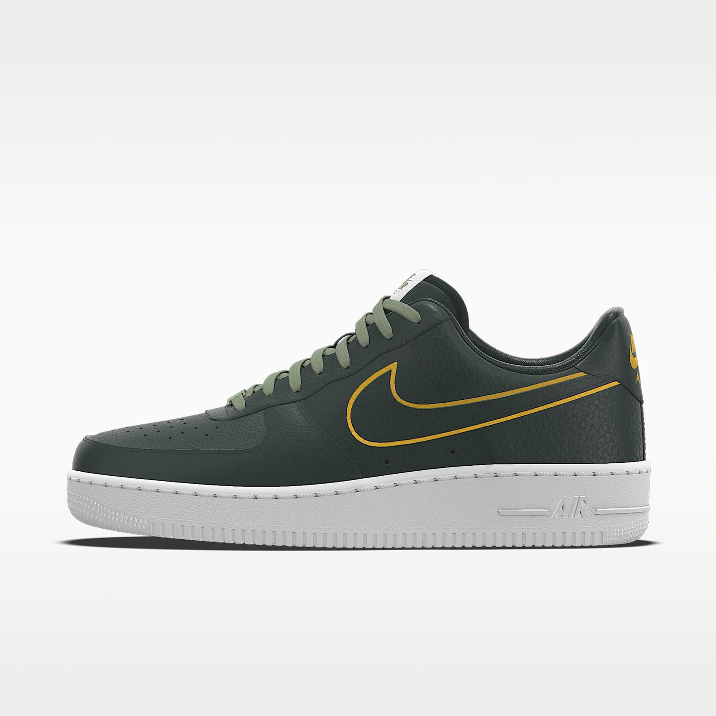 Nike Air Force 1 '07 Dark Green Gold Outline Sneakers
