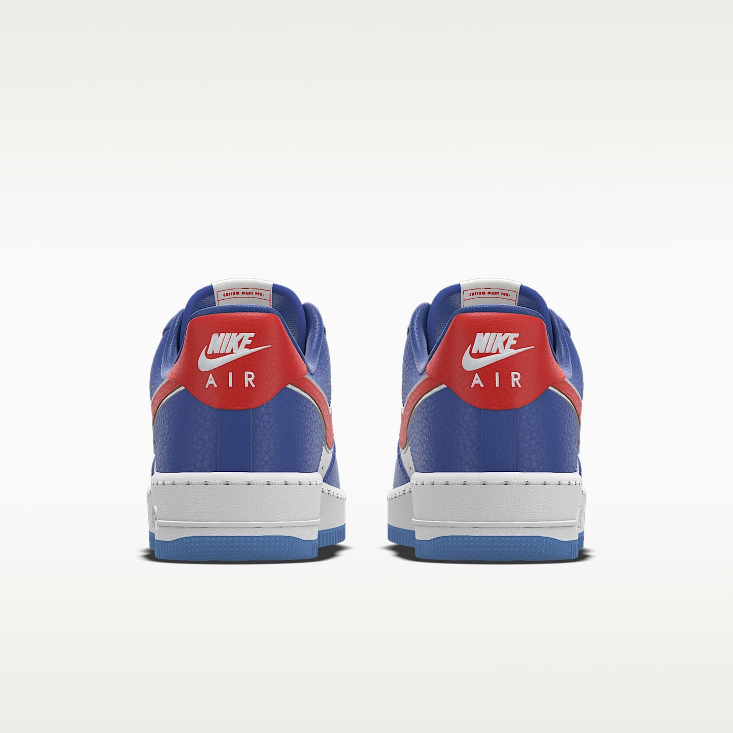 Nike Air Force 1 '07 White Blue Red Silver Outline Color-Block Sneakers