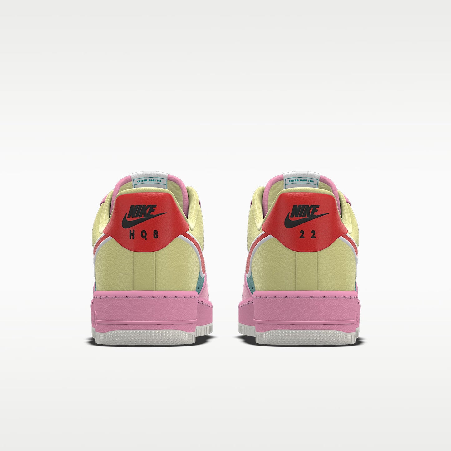 Nike Air Force 1 '07 Pink Teal Yellow Red Multi-Color Block Sneakers
