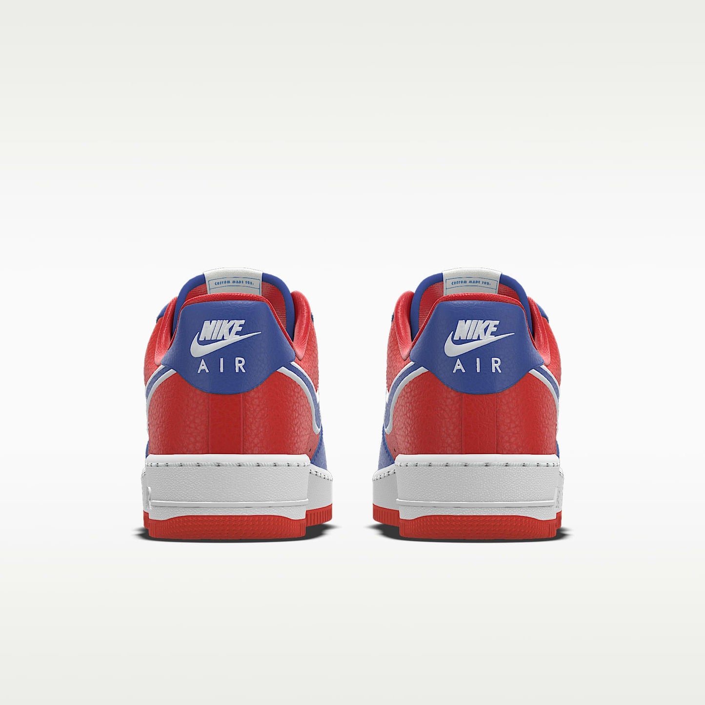 Nike Air Force 1 '07 Red Blue White Outline Color-Block Sneakers