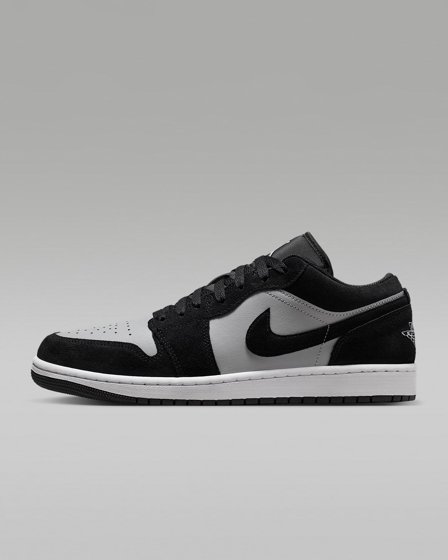Air Jordan 1 Low OG Black Grey Suede Leather Sneakers