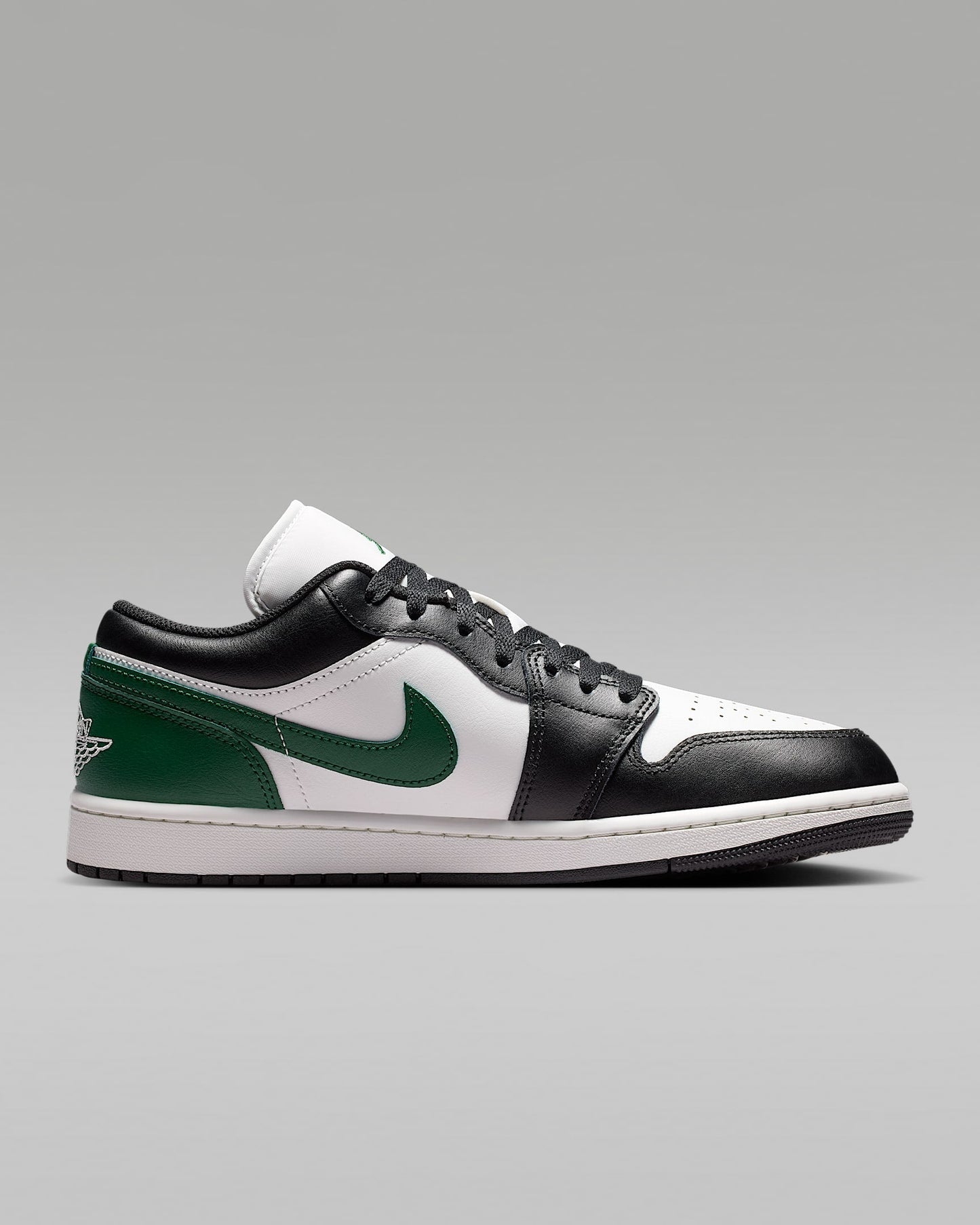 Air Jordan 1 Low White Black and Pine Green Sneakers