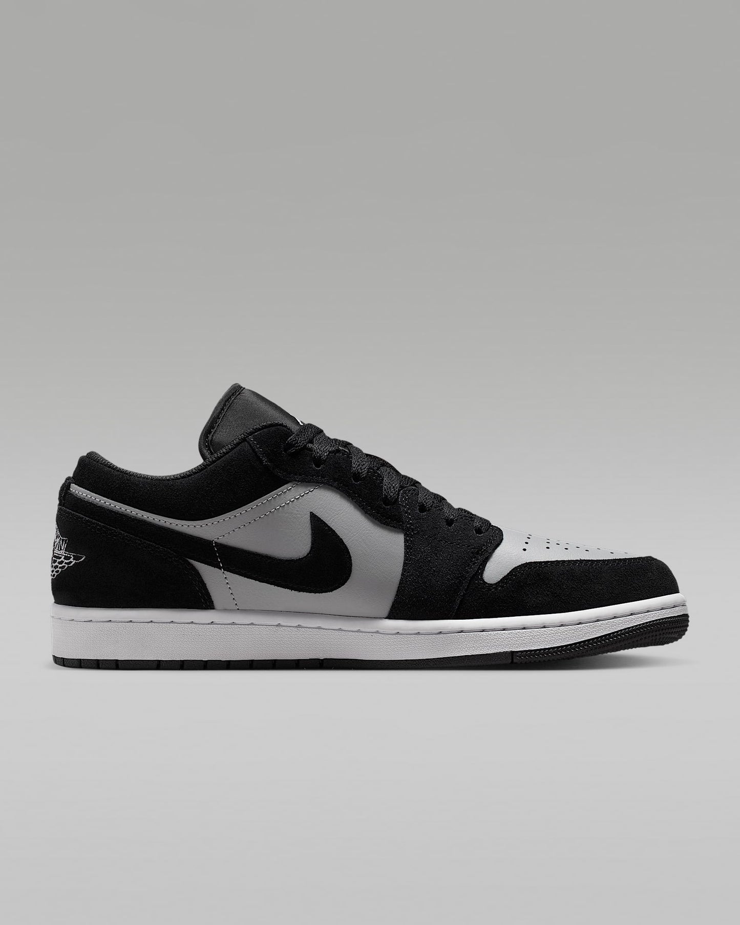 Air Jordan 1 Low OG Black Grey Suede Leather Sneakers