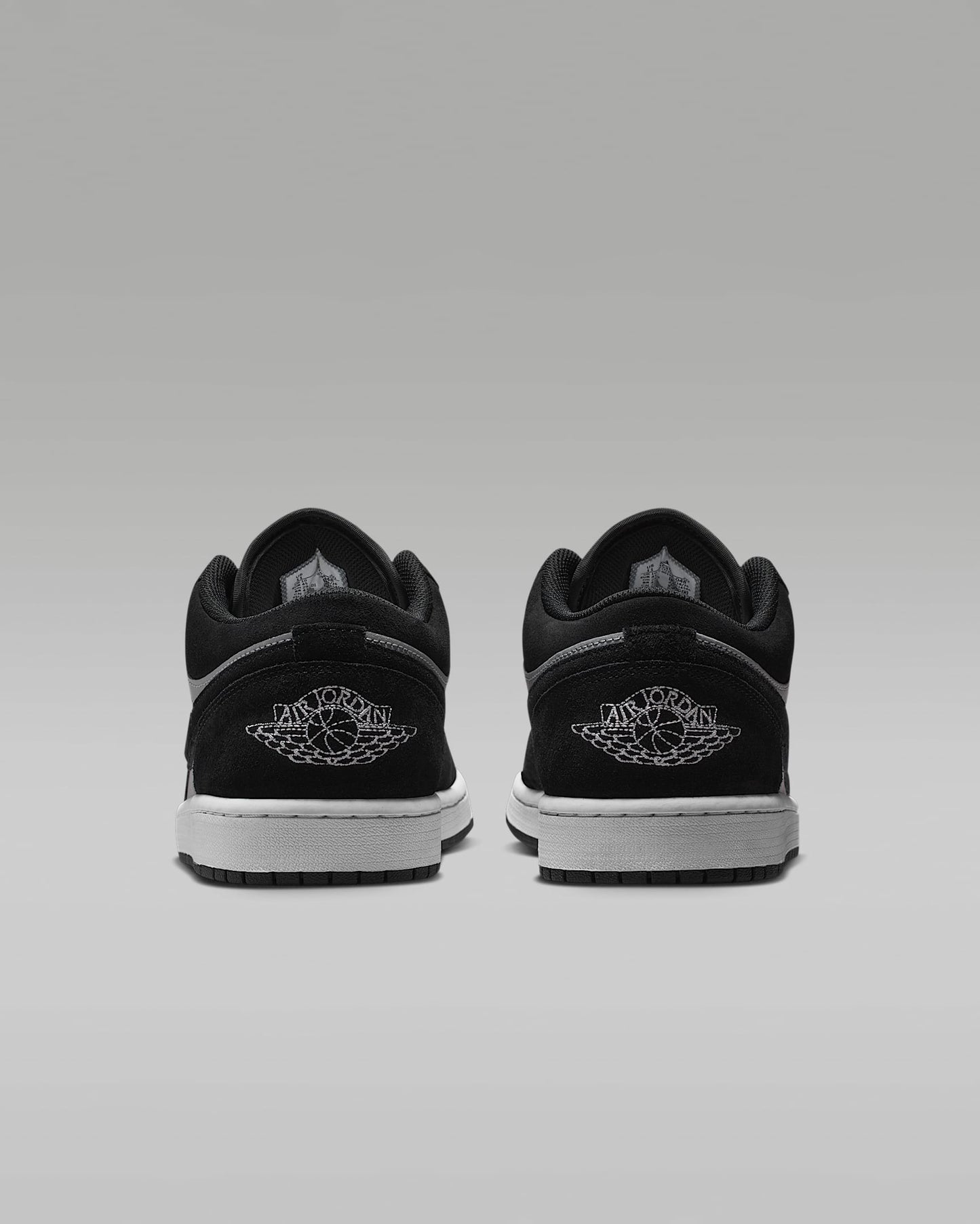 Air Jordan 1 Low OG Black Grey Suede Leather Sneakers
