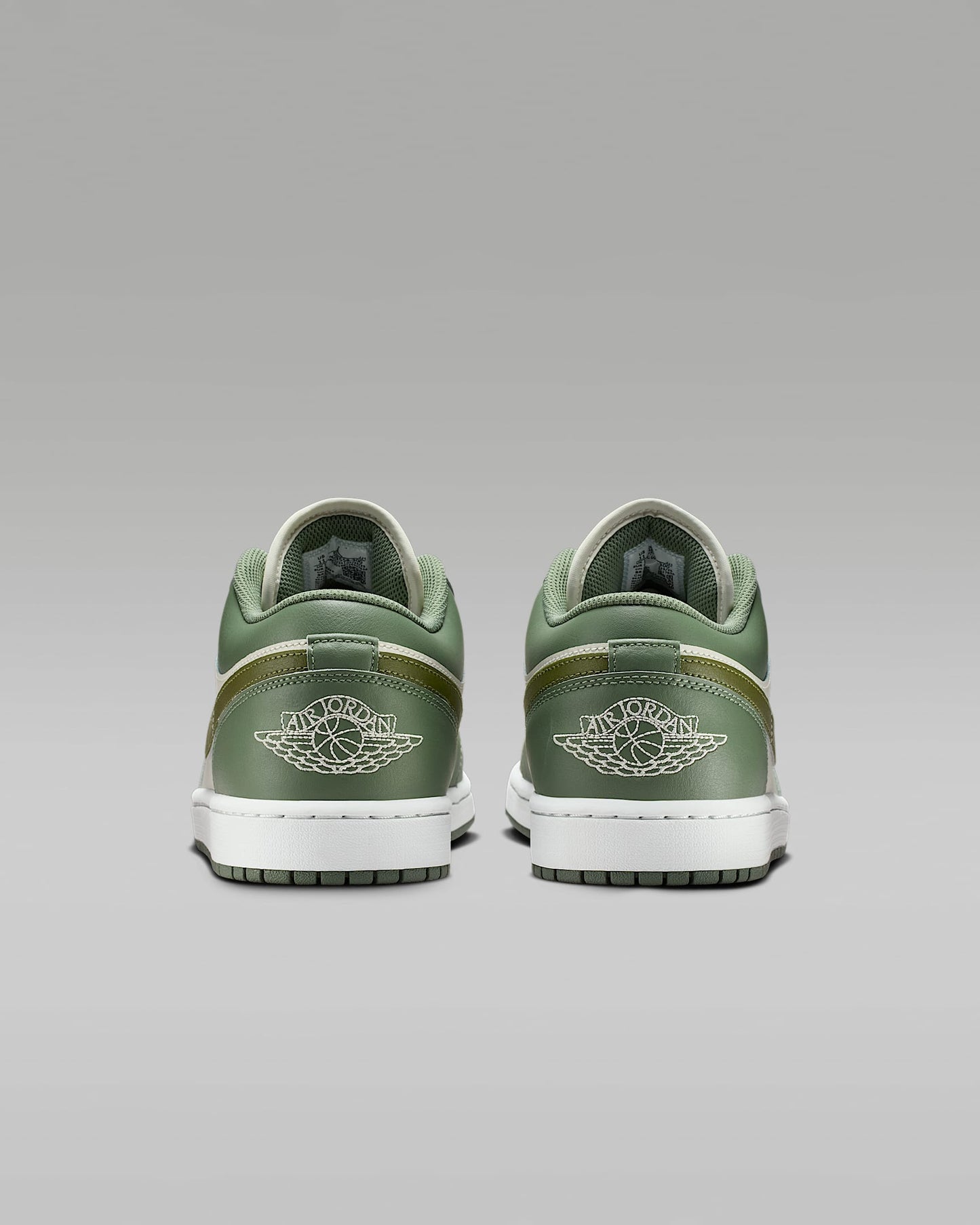 Air Jordan 1 Low OG Sail Medium Olive Leather Sneakers