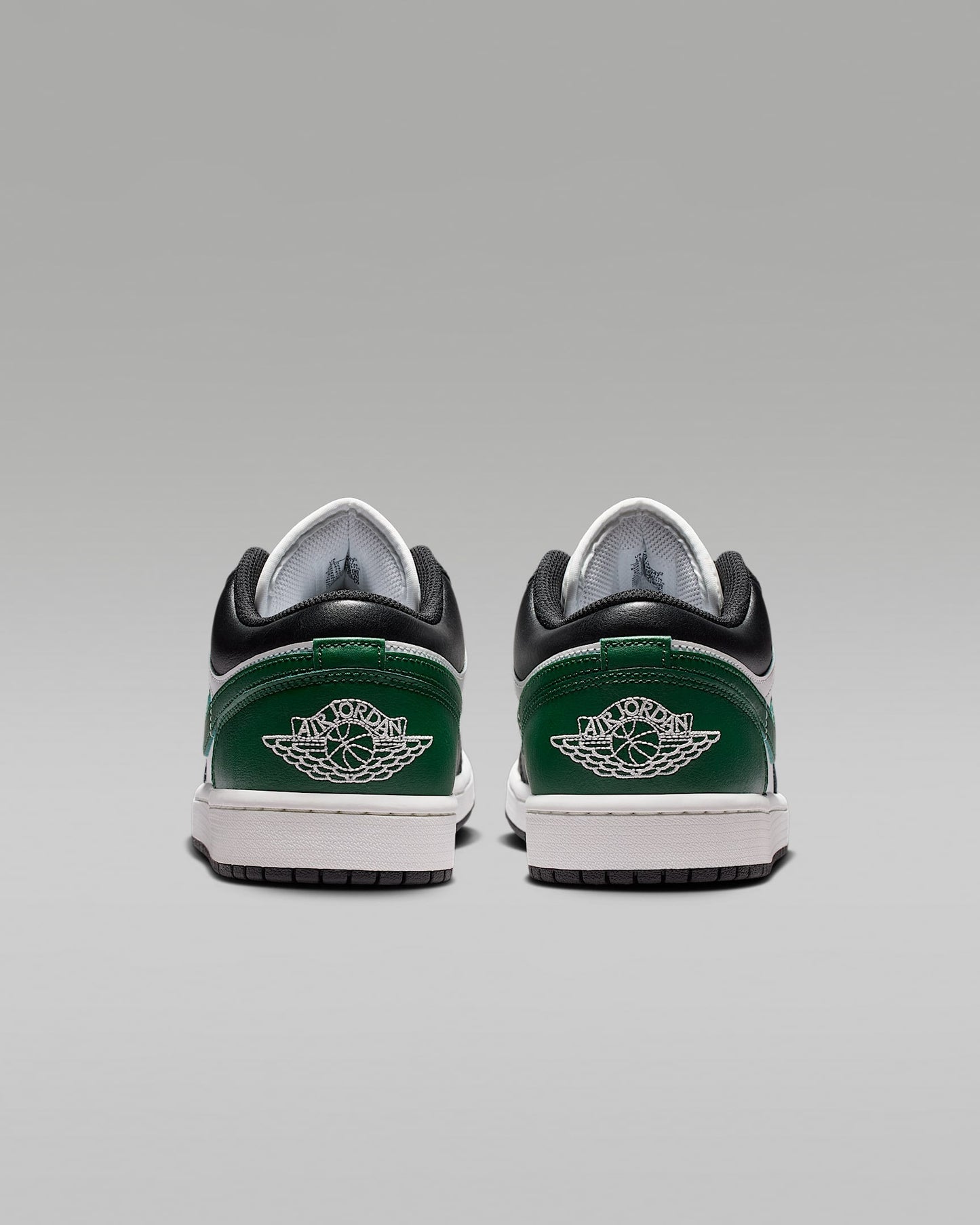Air Jordan 1 Low White Black and Pine Green Sneakers