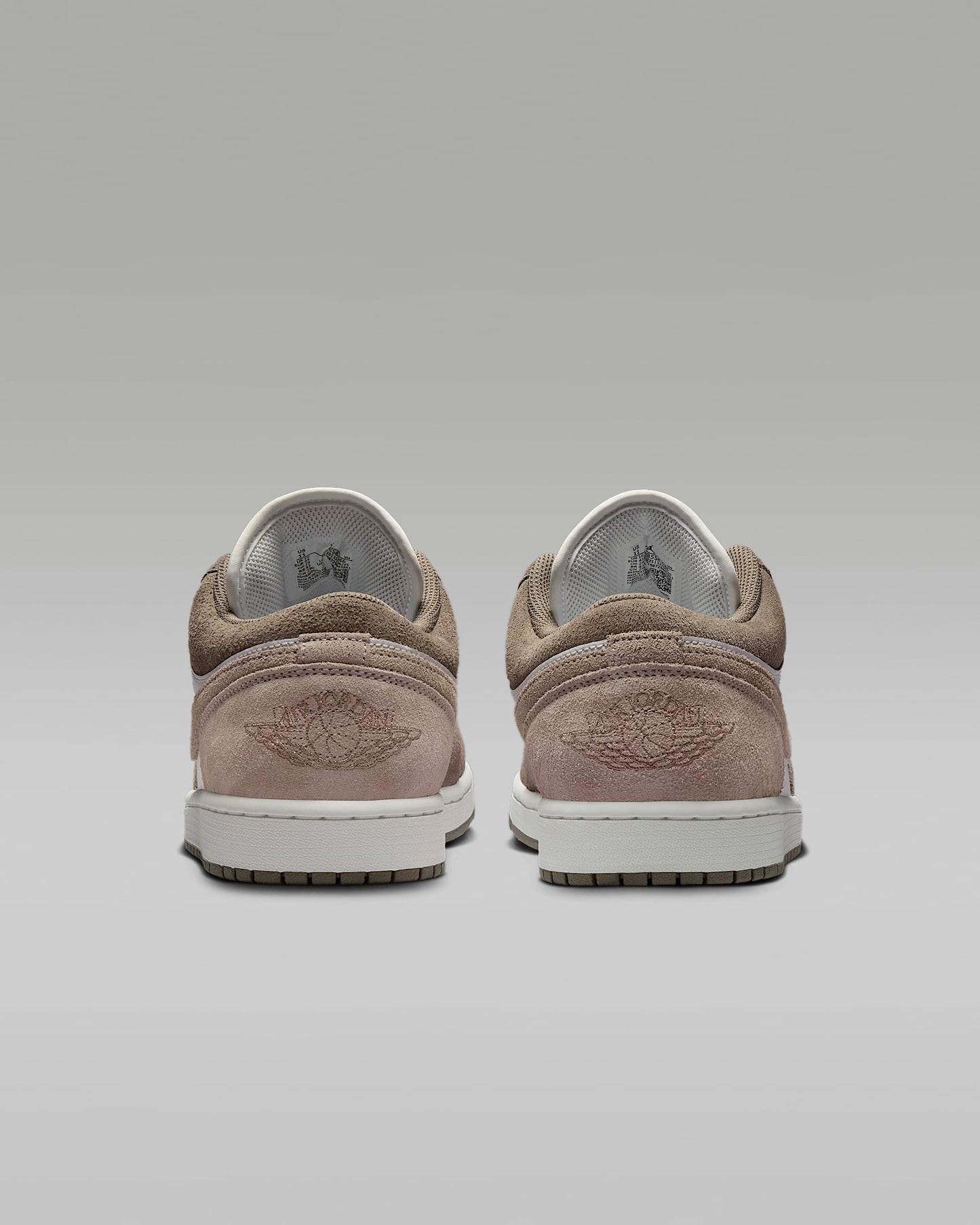 Air Jordan 1 Low White Medium Brown and Taupe Haze Sneakers