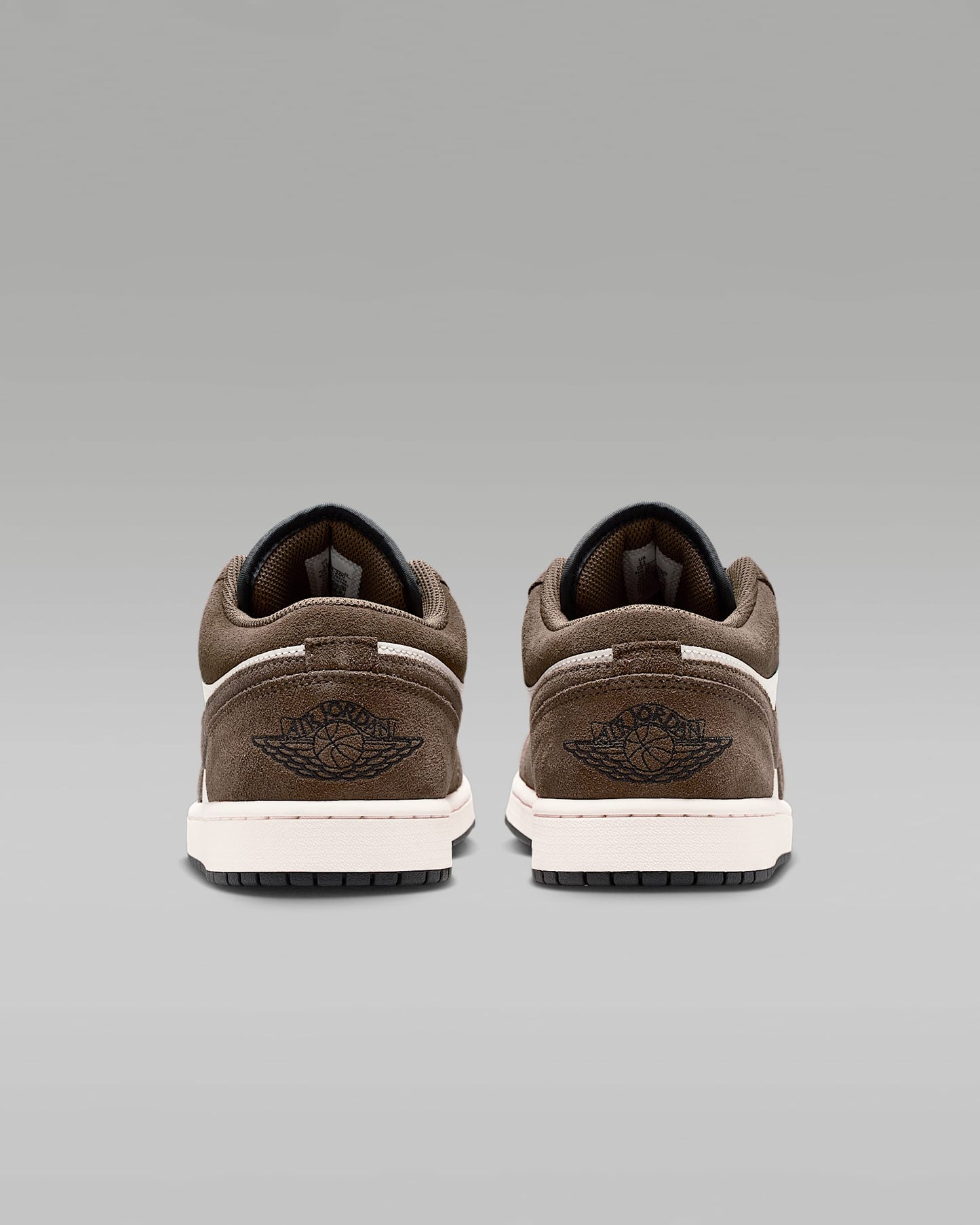 Air Jordan 1 Low Sail Dark Brown Suede Leather Sneakers