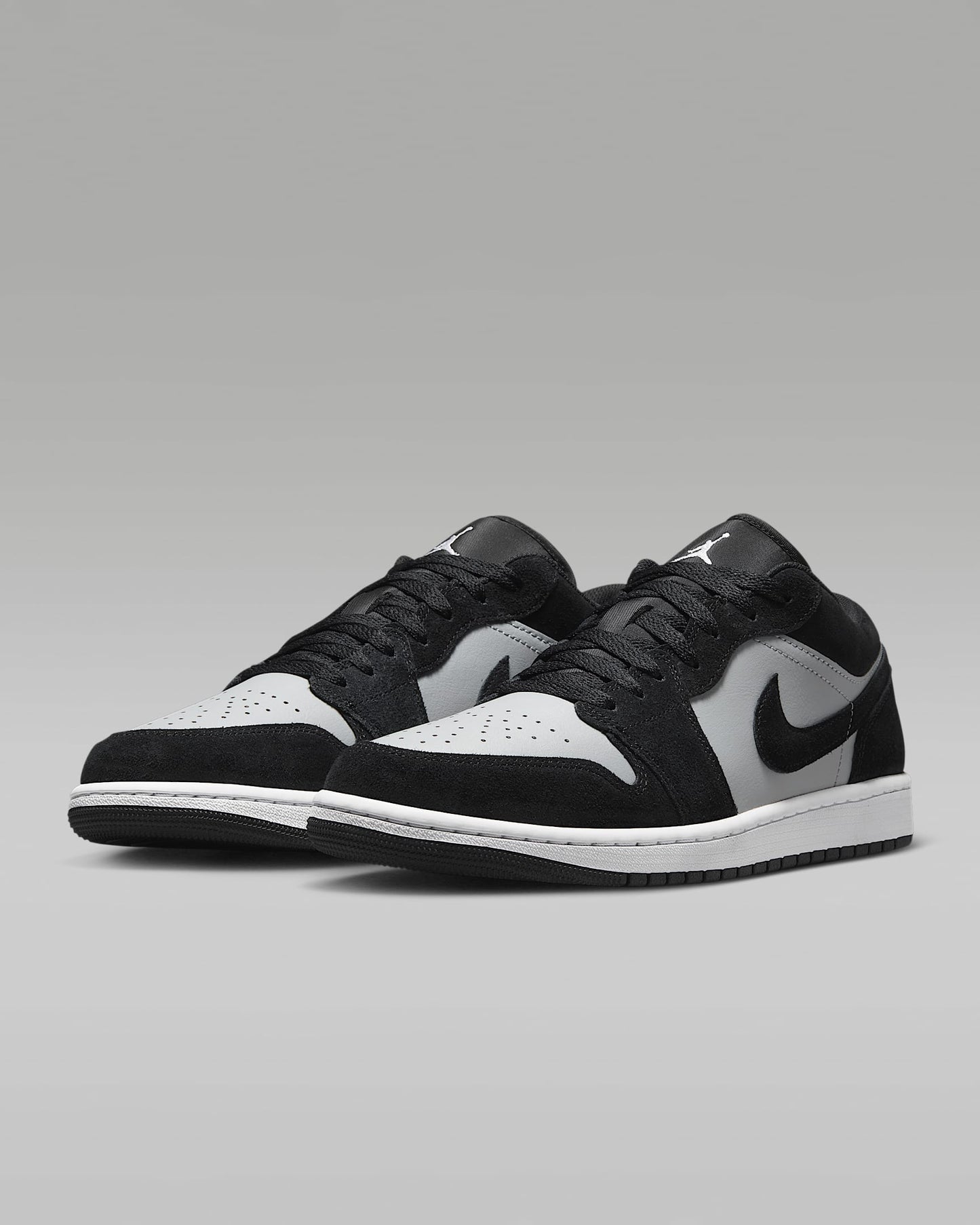 Air Jordan 1 Low OG Black Grey Suede Leather Sneakers