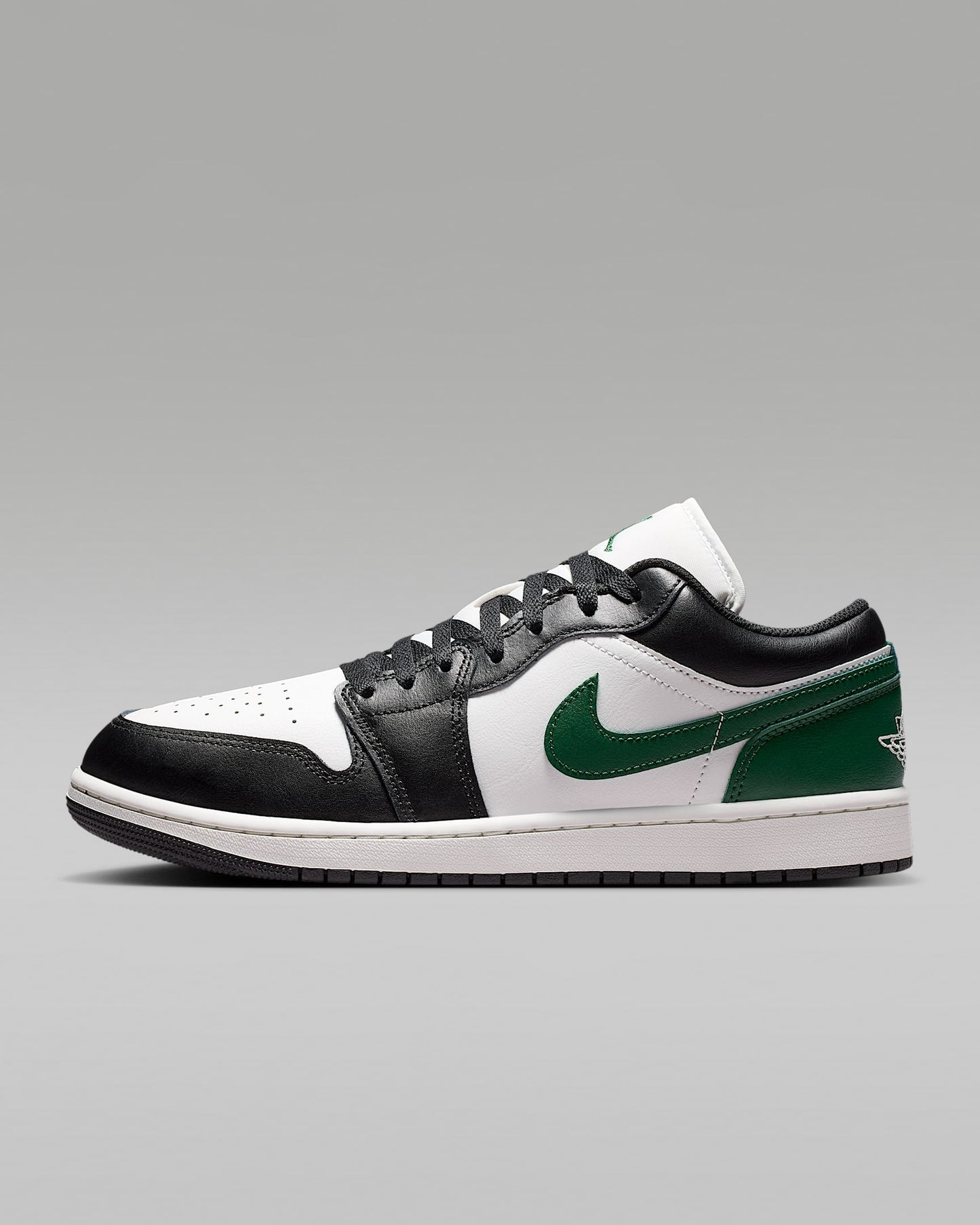 Air Jordan 1 Low White Black and Pine Green Sneakers