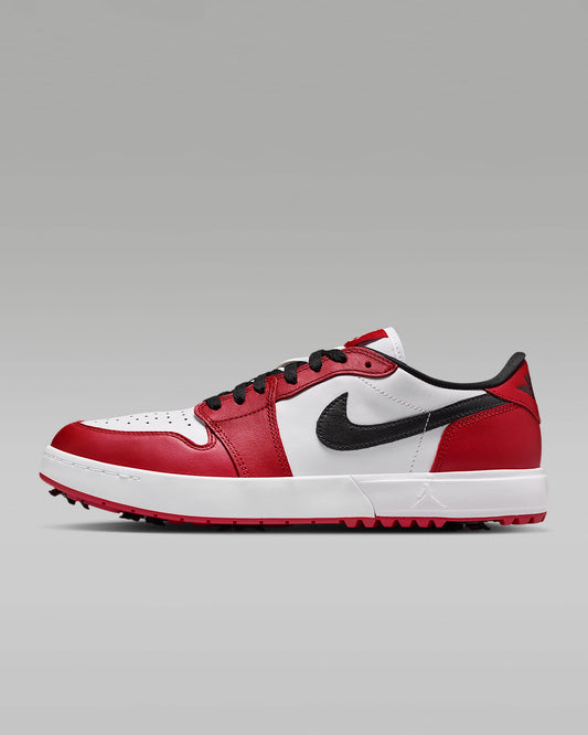 Air Jordan 1 Low Golf White Varsity Red and Black Sneakers