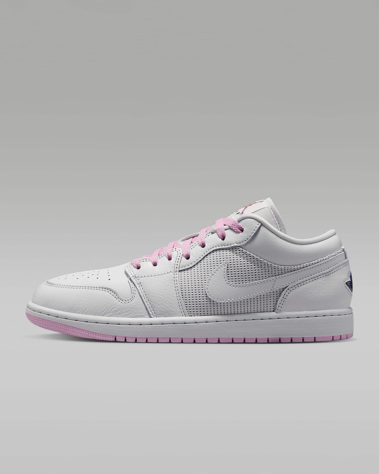 Air Jordan 1 Low White Pink Mixed-Material Sneakers