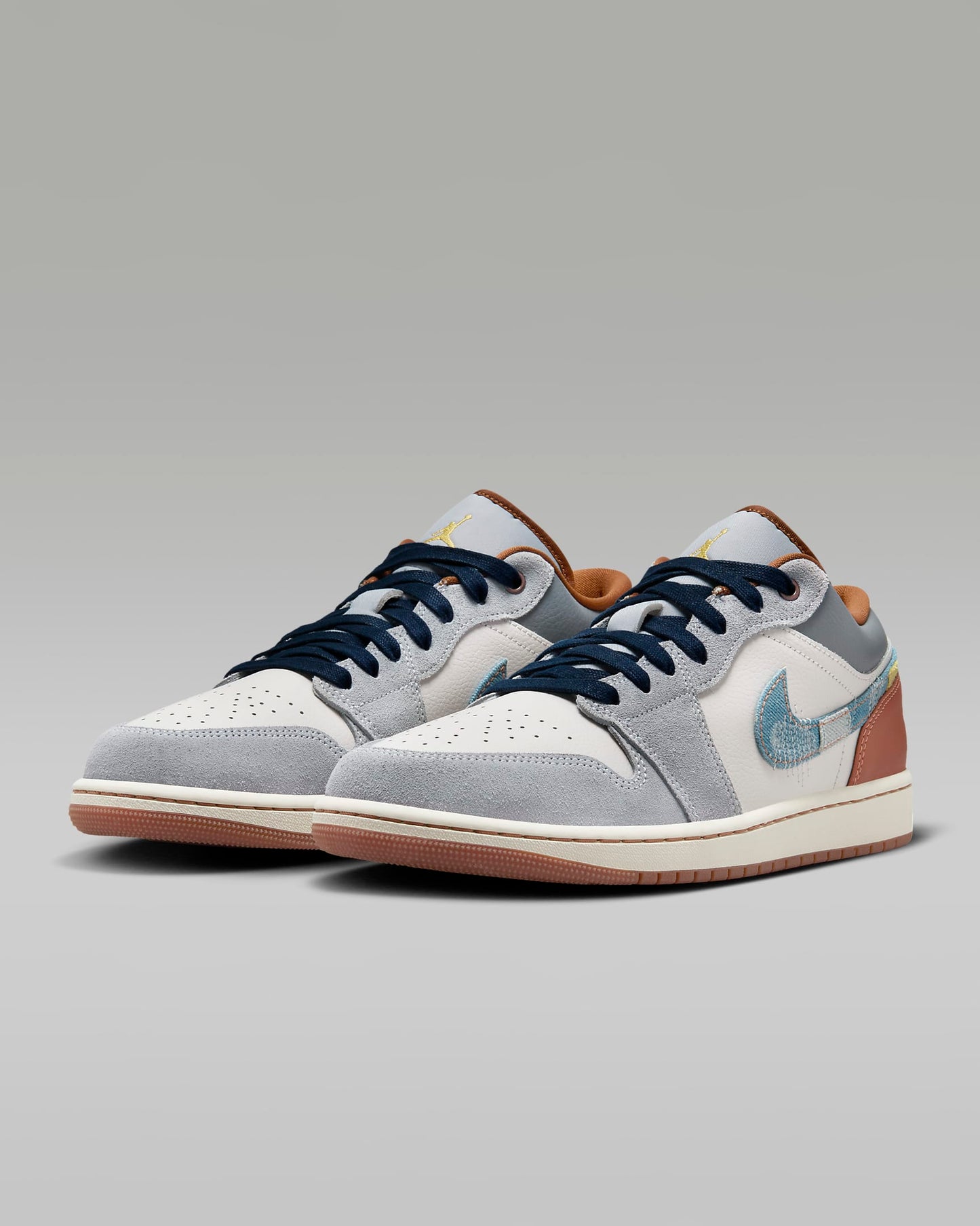 Air Jordan 1 Low SE Sail Light Smoke Grey and Pecan Sneakers