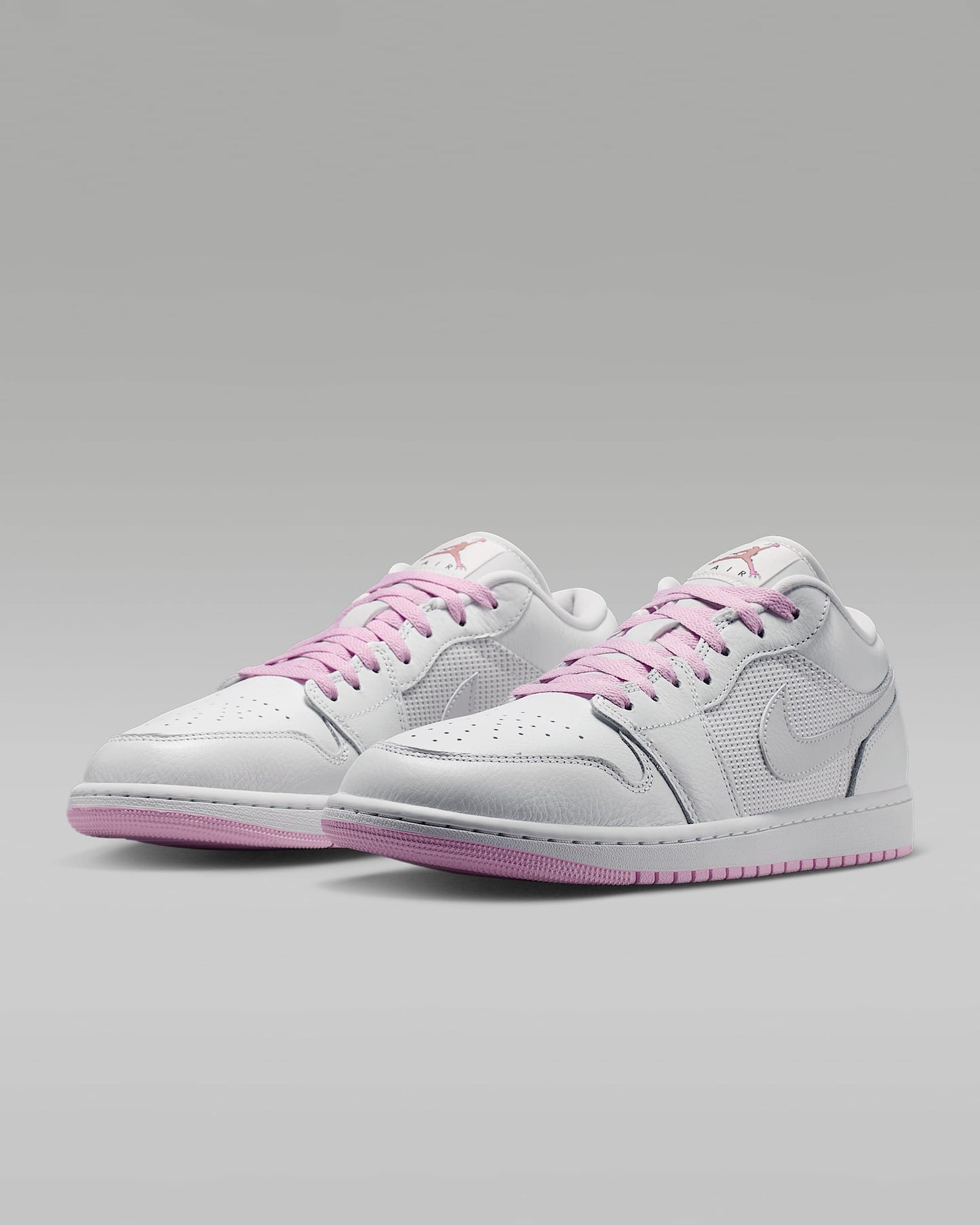 Air Jordan 1 Low White Pink Mixed-Material Sneakers
