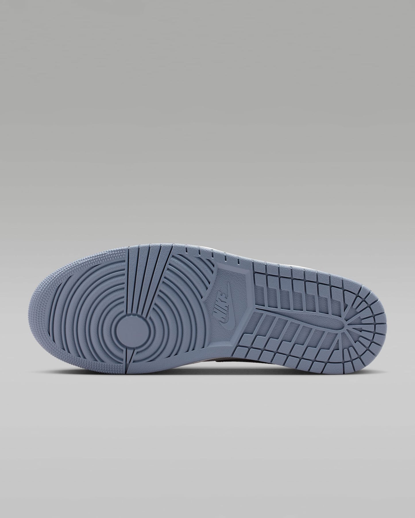 Air Jordan 1 Low White Slate Blue Grid Swoosh Mixed-Material Sneakers