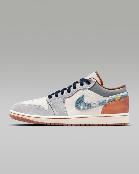 Air Jordan 1 Low SE Sail Light Smoke Grey and Pecan Sneakers