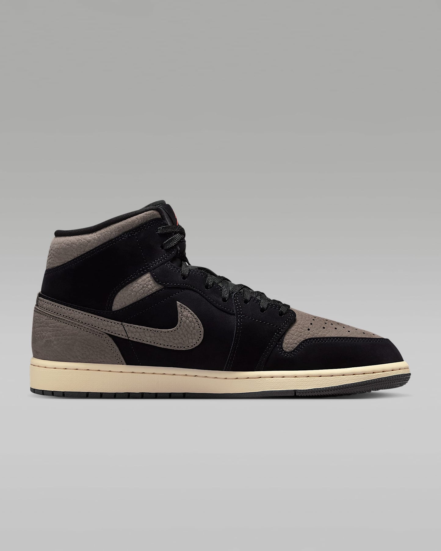 Air Jordan 1 Mid OG Black Taupe Suede Leather Sneakers