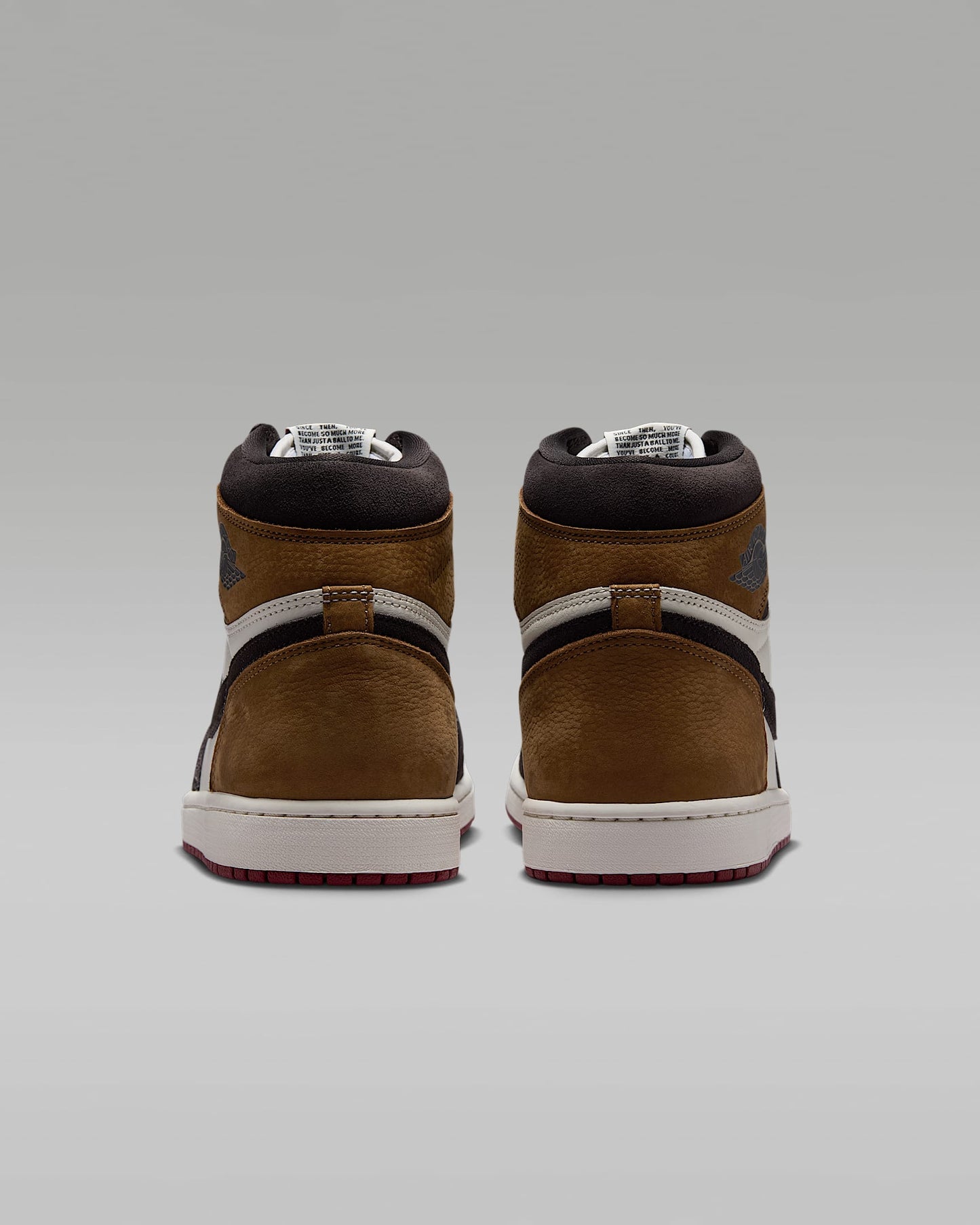 Air Jordan 1 High OG Sail Black Ochre Red Outsole Leather Sneakers