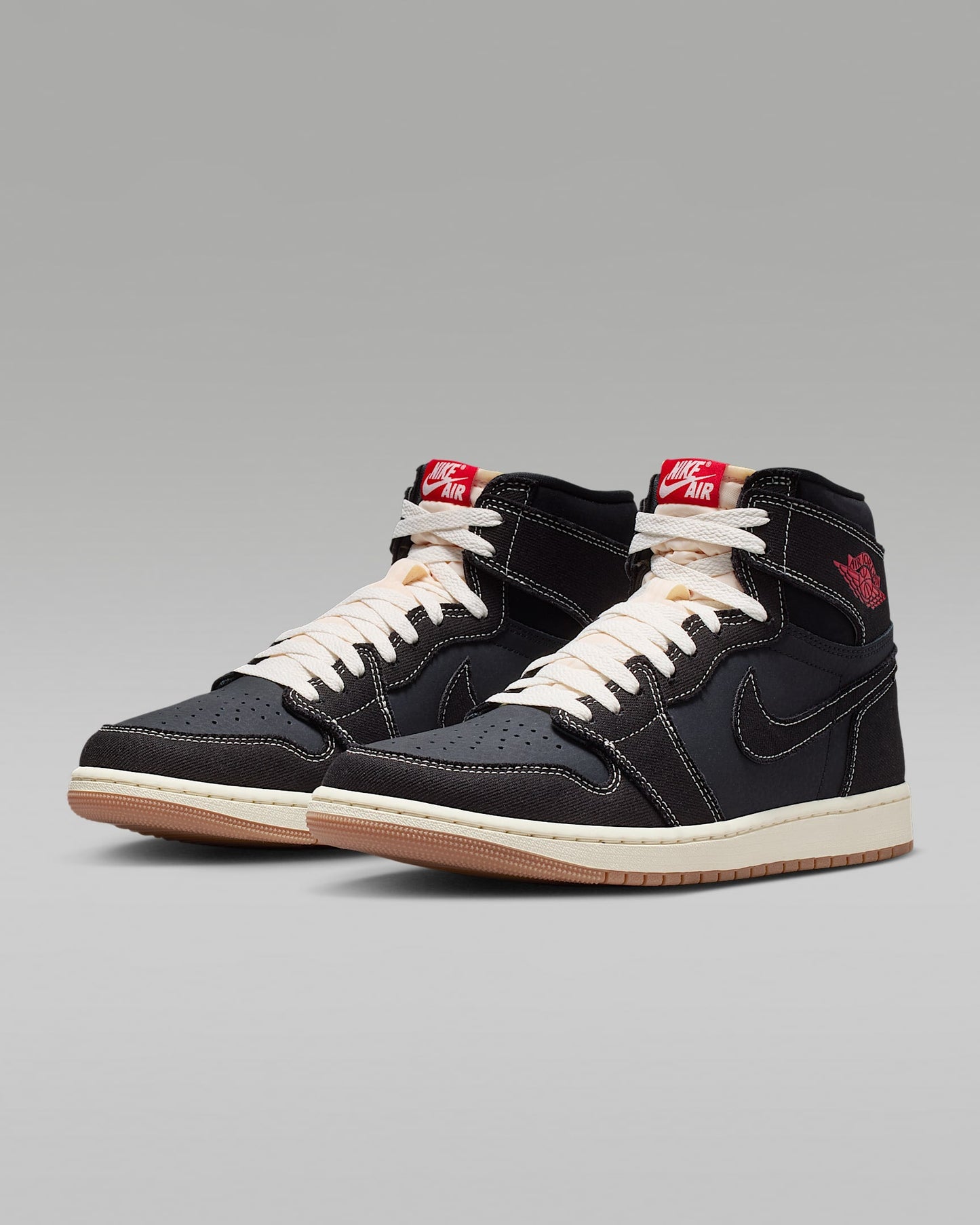 Air Jordan 1 High OG Black Sail and Gym Red Sneakers