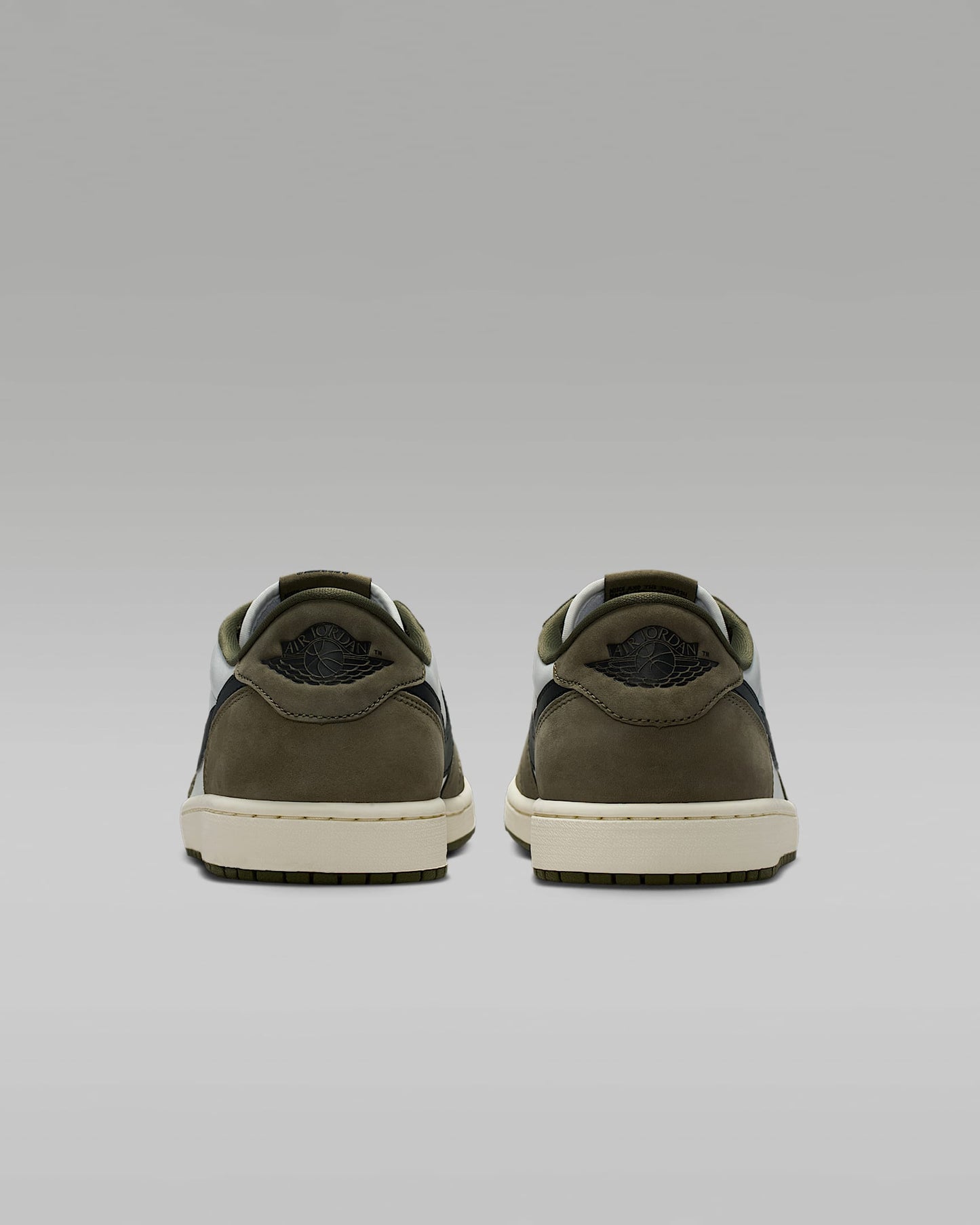 Air Jordan 1 Low OG Sail Black and Medium Olive Sneakers