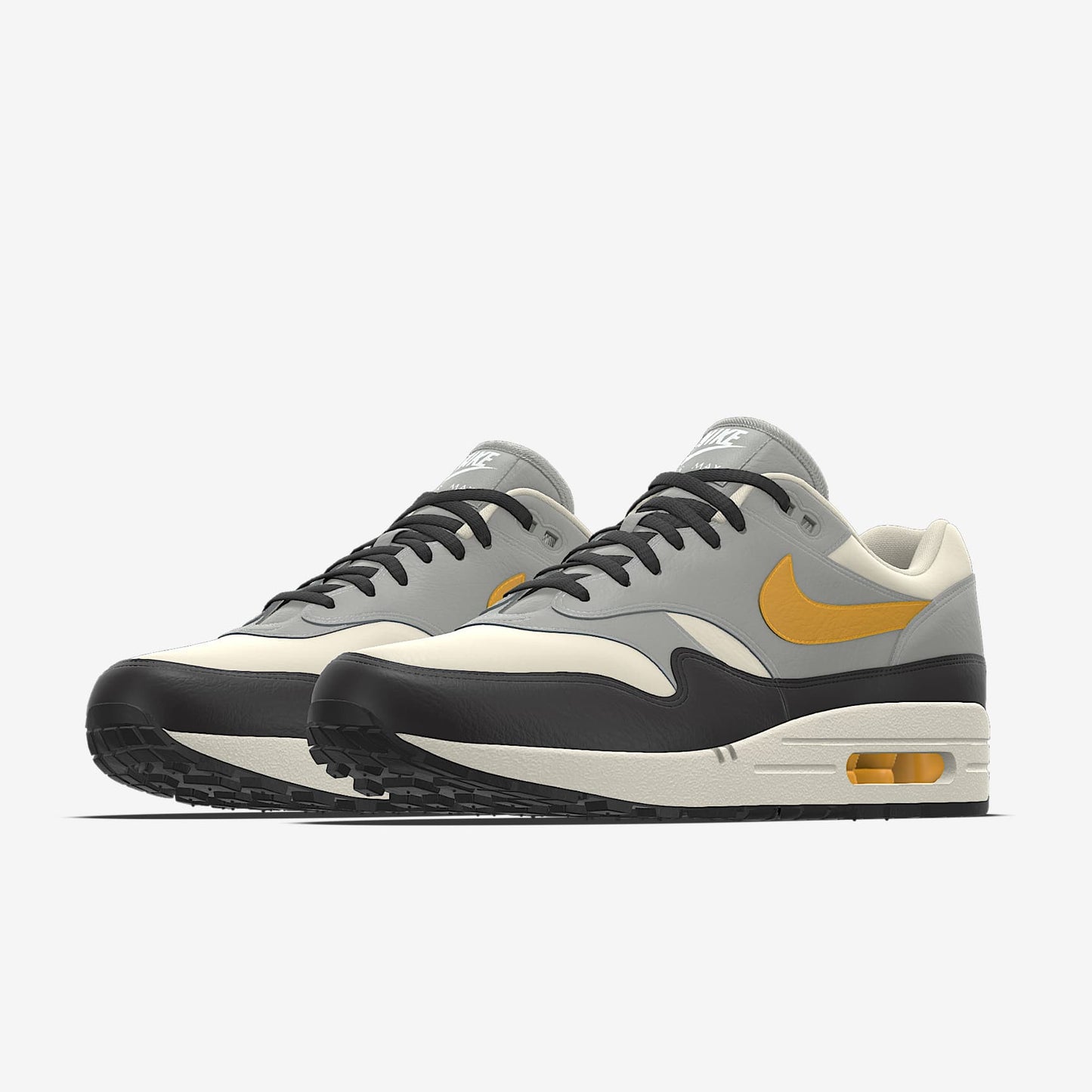 Nike Air Max 1 By You – Grey/Cream/Yellow/Black Custom Sneaker