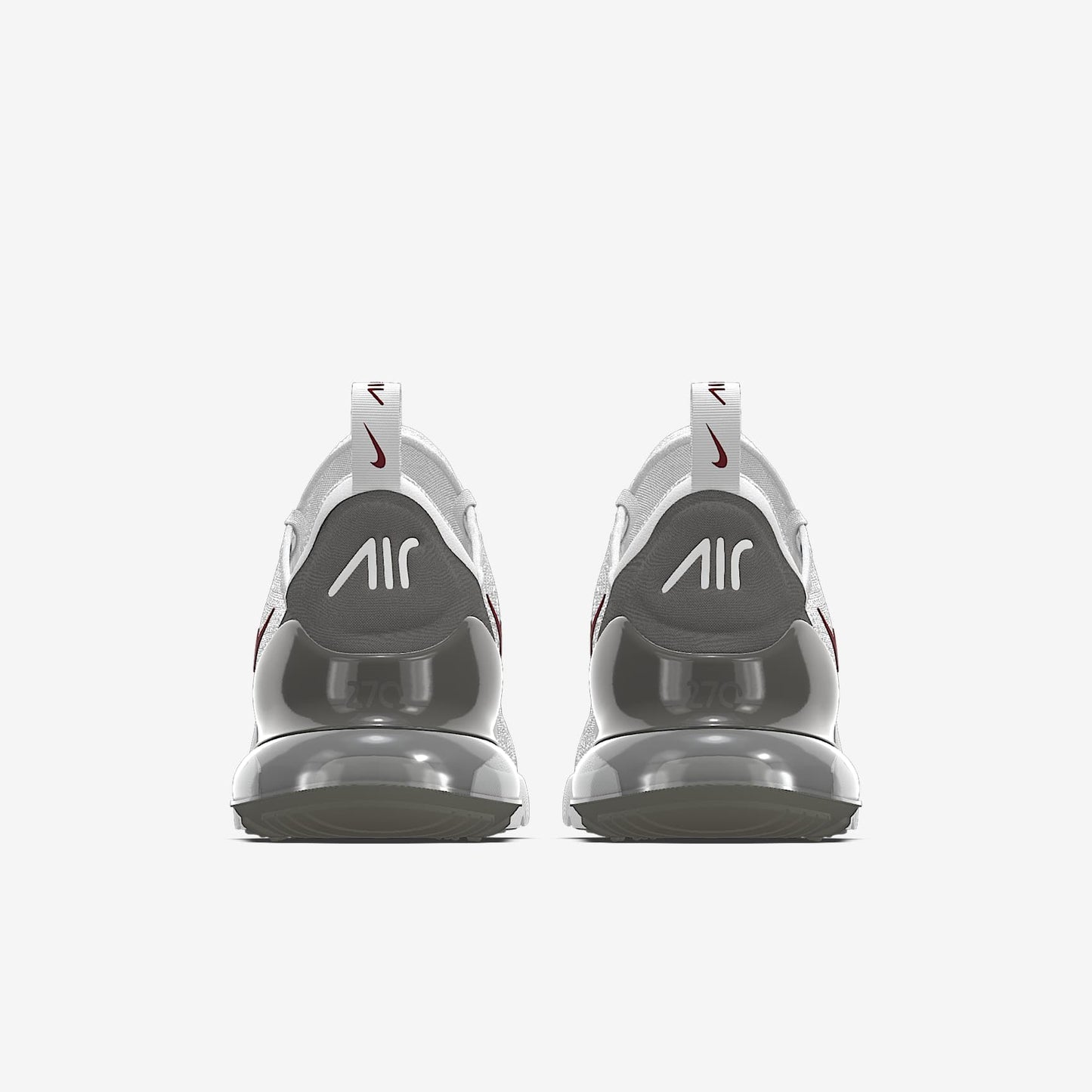 Nike Air Max 270 By You – White/Burgundy/Dark Grey Custom Sneaker