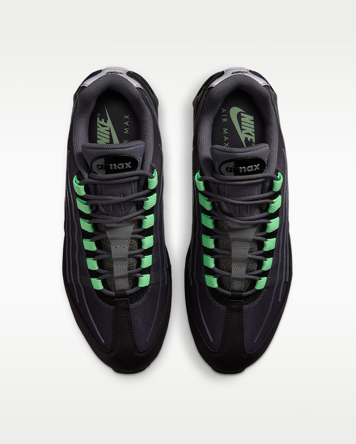Nike Air Max 95 – Black / Lime Green Mesh Athletic Sneakers