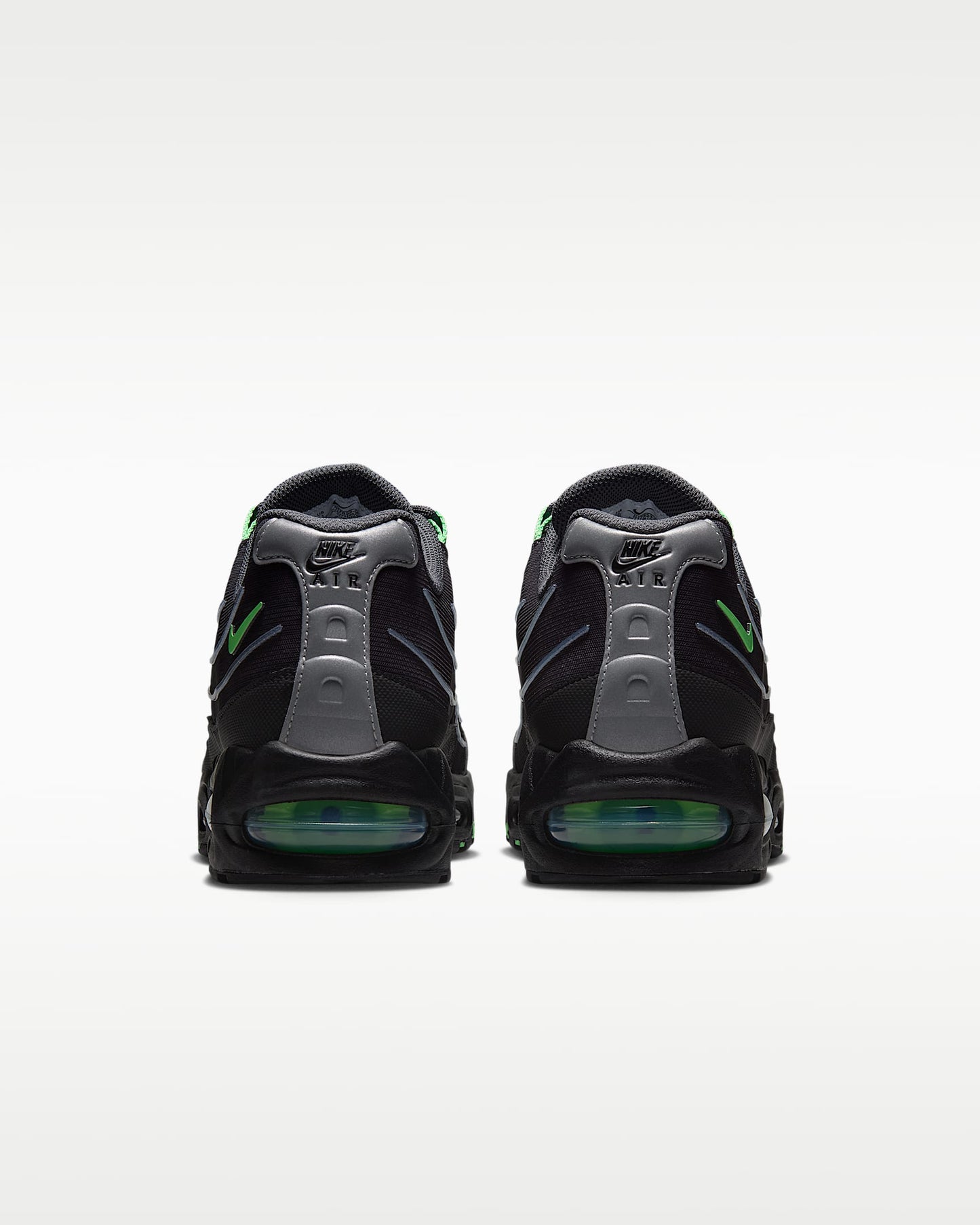 Nike Air Max 95 – Black / Lime Green Mesh Athletic Sneakers