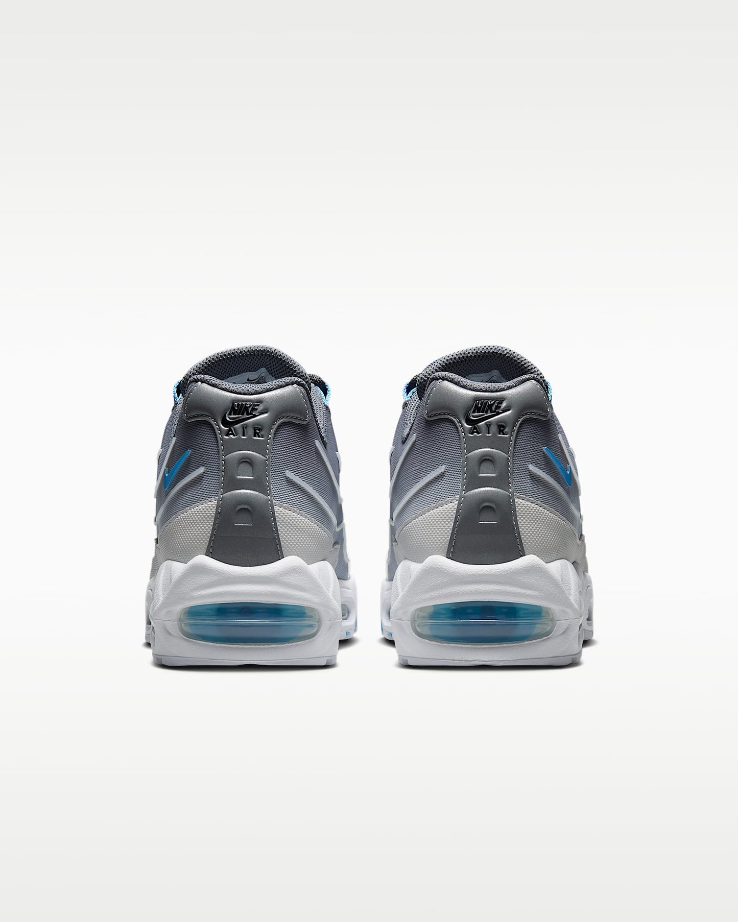 Nike Air Max 95 – Grey / Cerulean Mesh Athletic Sneakers