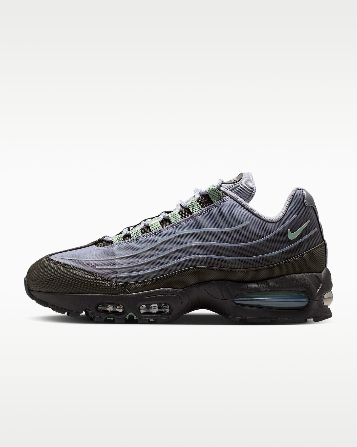 Nike Air Max 95 – Purple / Grey / Green Mesh Athletic Sneakers