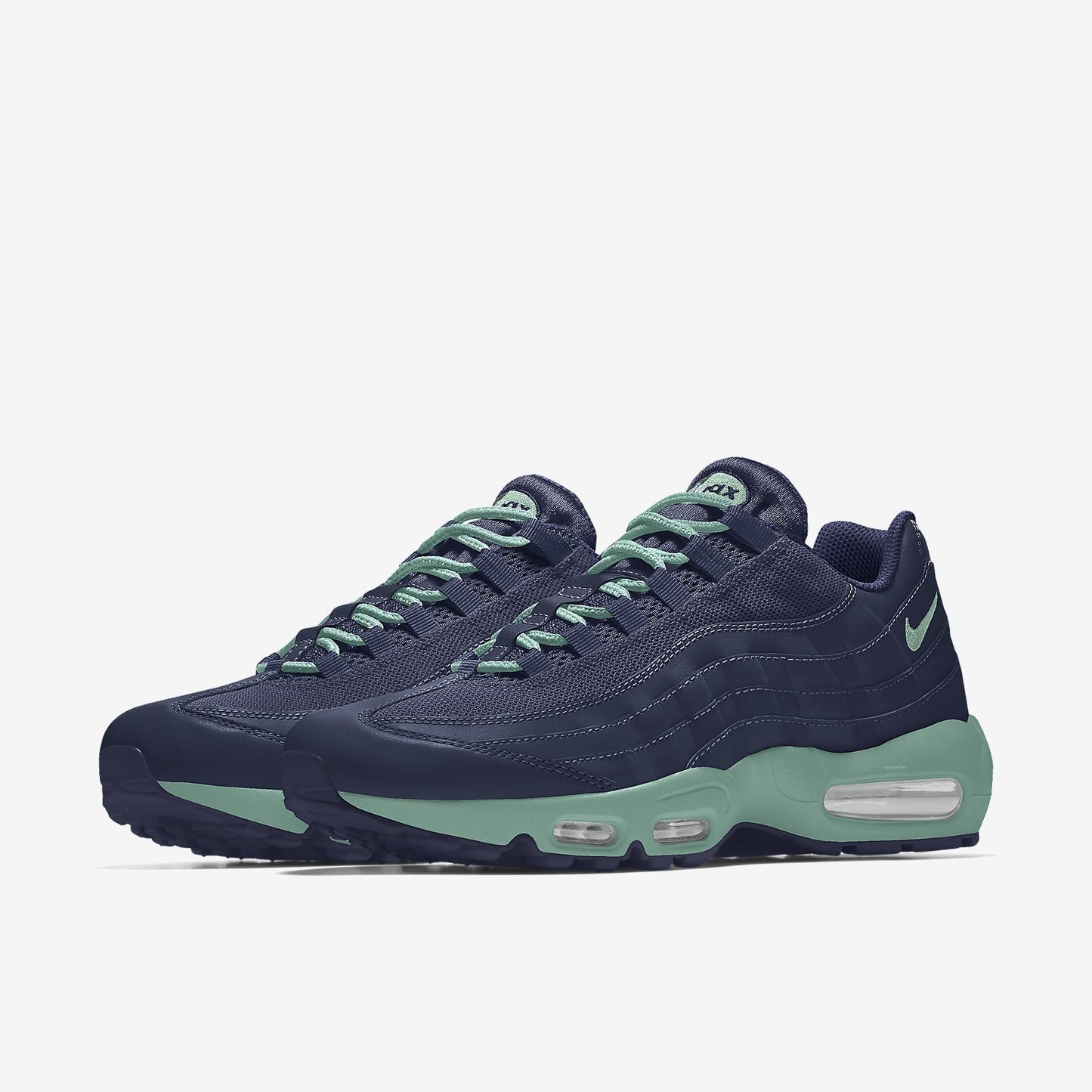 Nike Air Max 95 – Navy / Teal / Green Mesh Athletic Sneakers