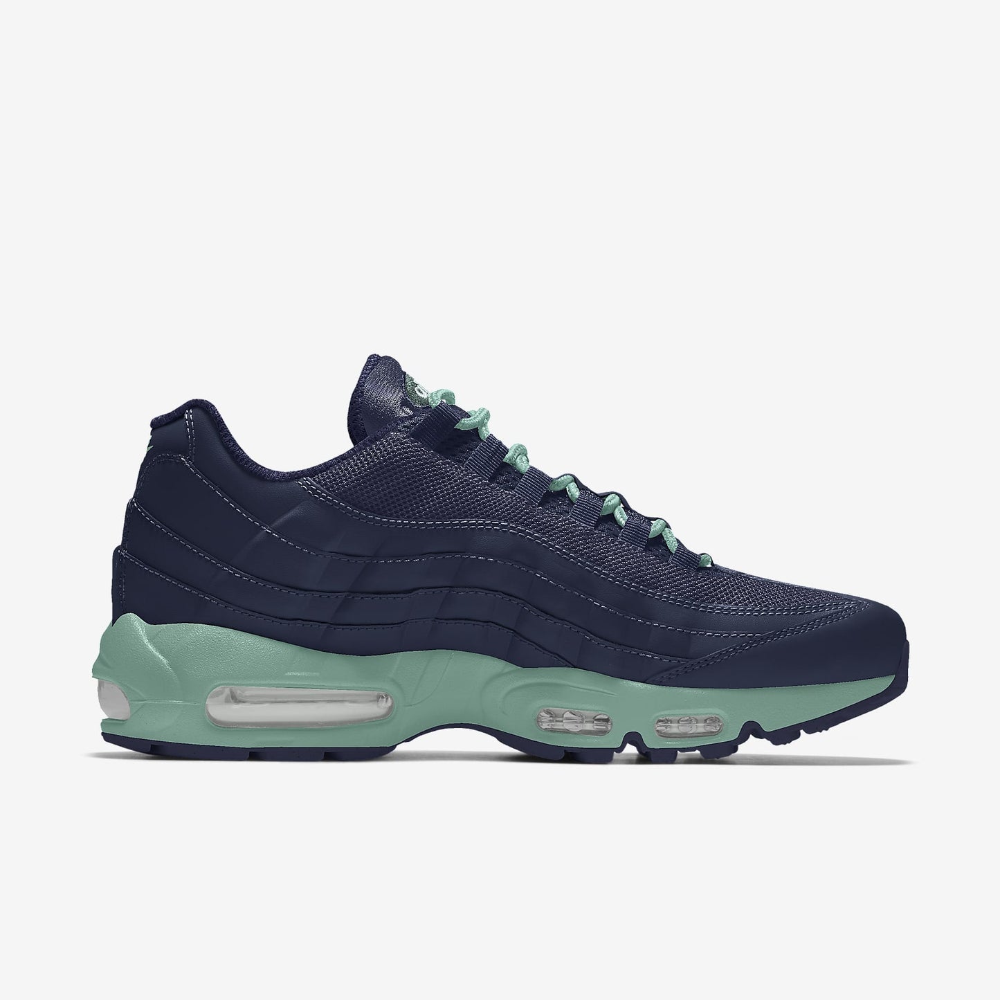 Nike Air Max 95 – Navy / Teal / Green Mesh Athletic Sneakers