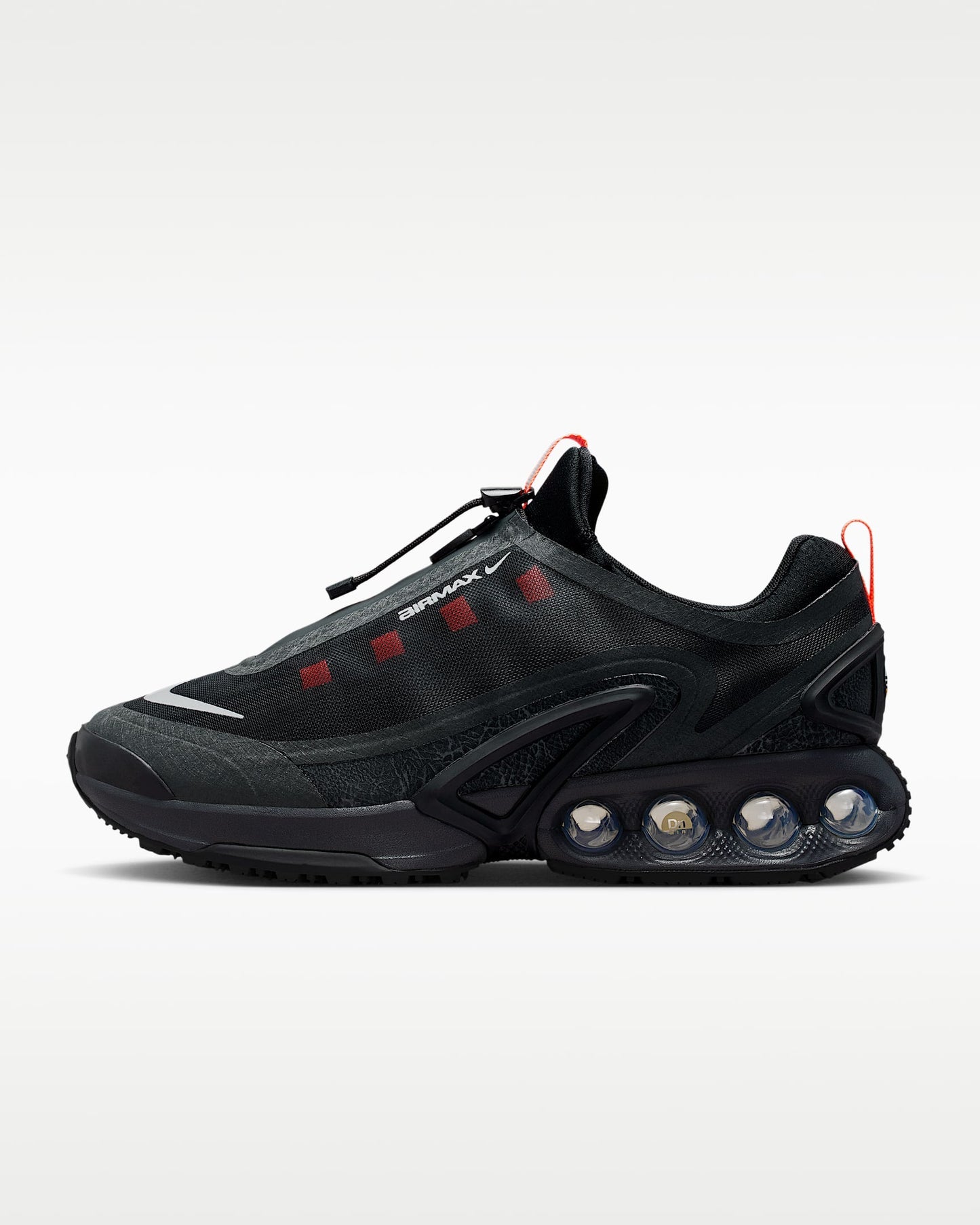 Nike Air Max DN Roam – Black / Red Mesh Athletic Sneakers
