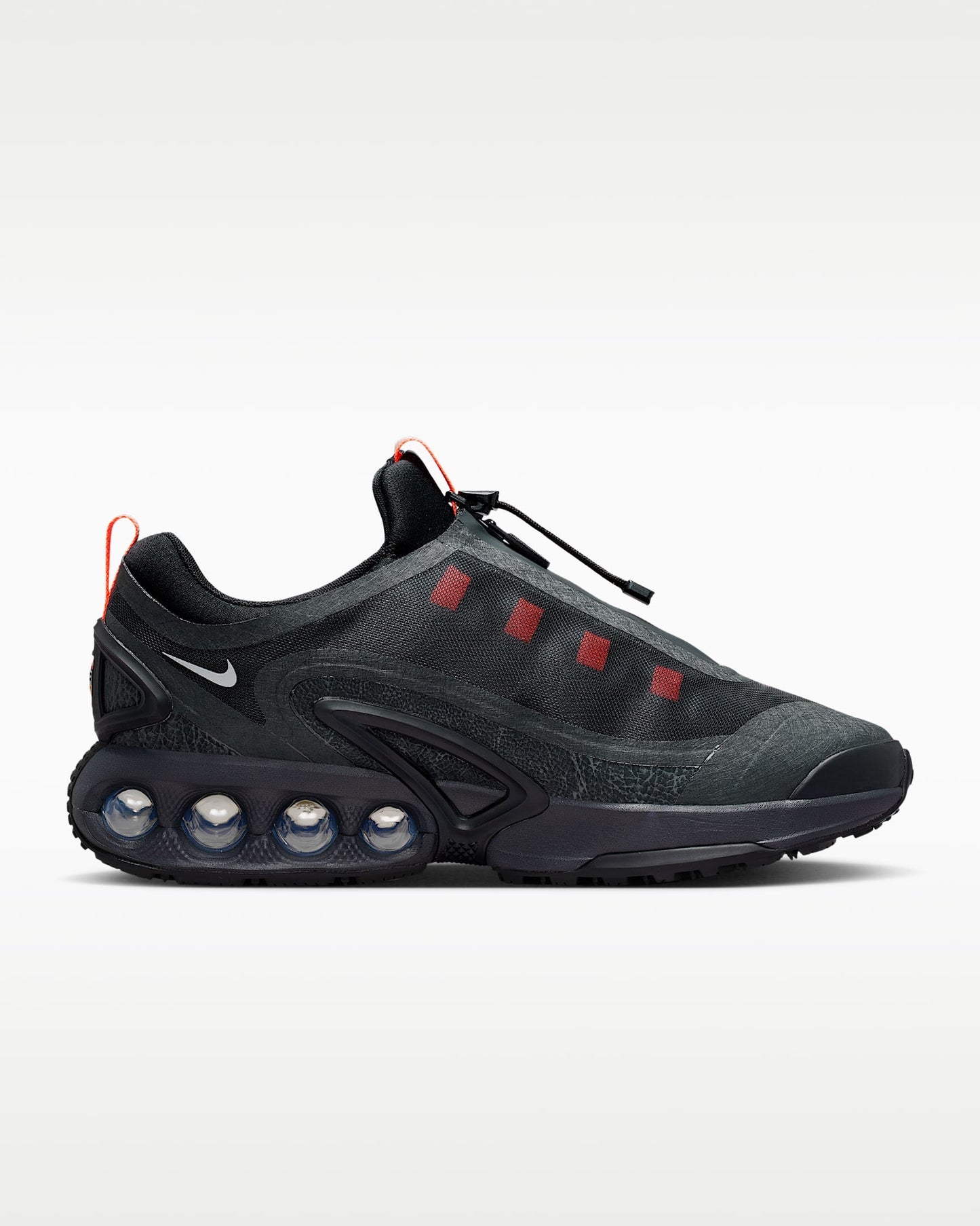 Nike Air Max DN Roam – Black / Red Mesh Athletic Sneakers