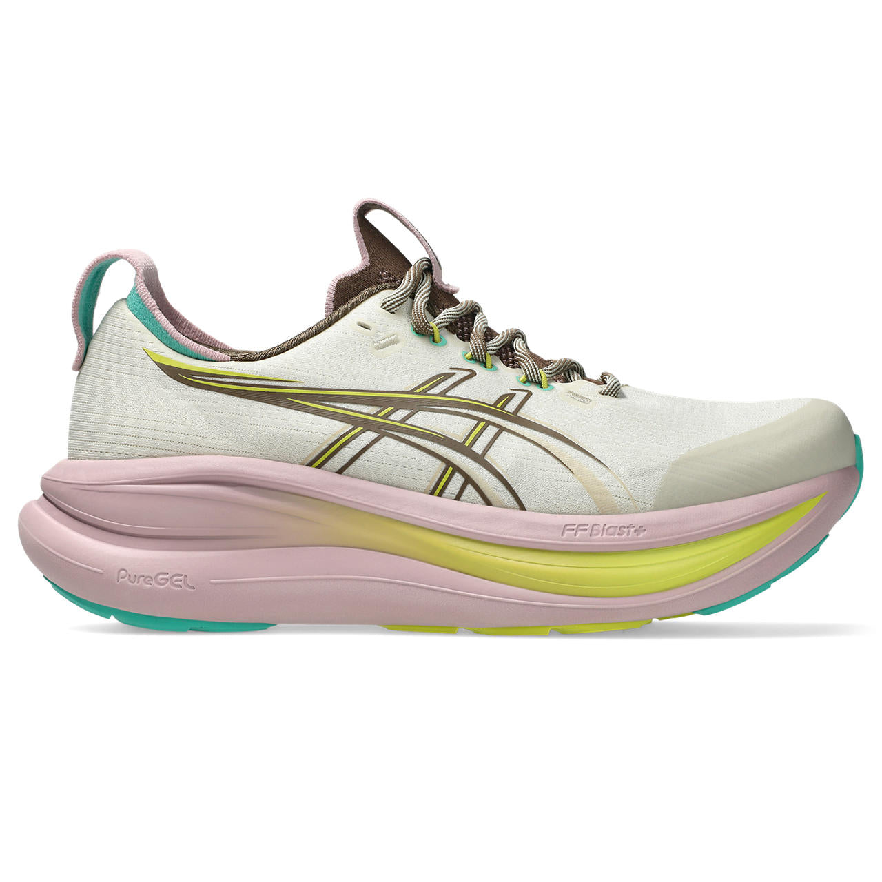 Asics Gel-Nimbus Off-White / Pink / Brown / Lime