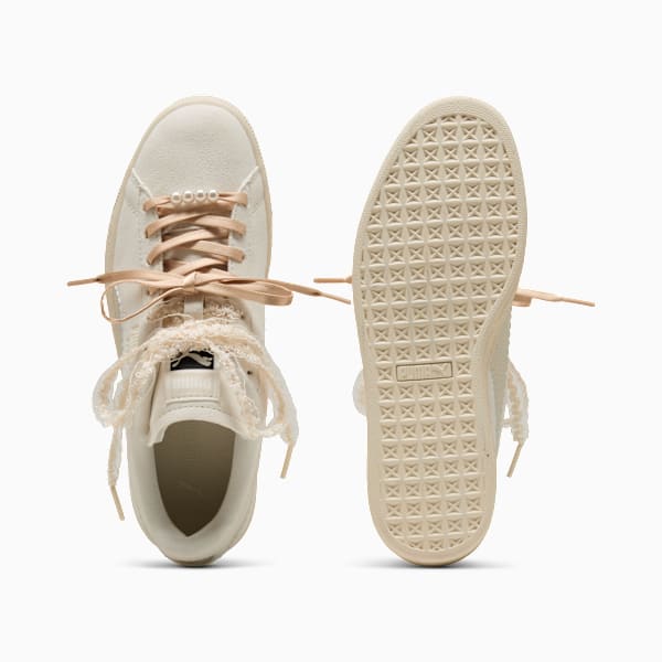 Puma Suede — Cream / Lace Ribbon / Pearl