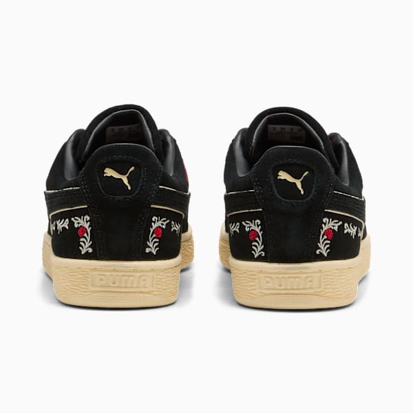 Puma Suede — Black / Floral Embroidery