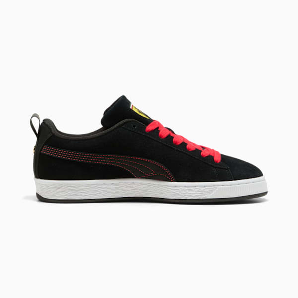 PUMA Suede Black-Red Stitching-White Sole