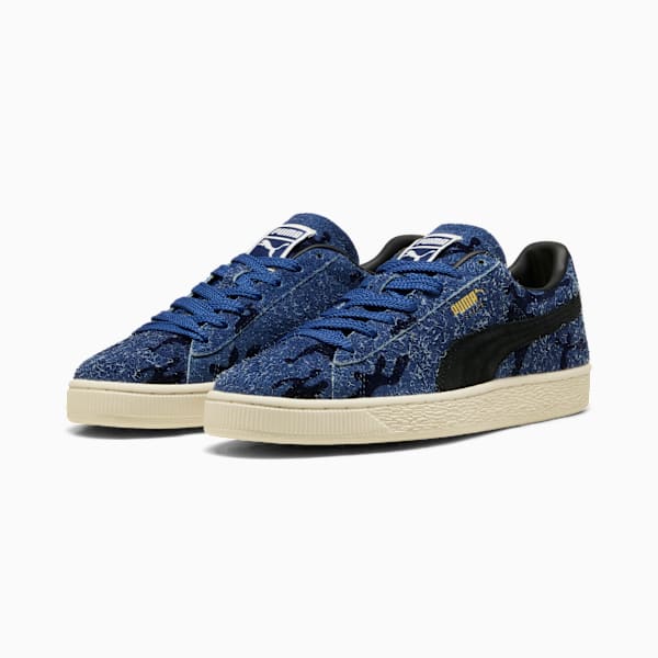PUMA Suede Blue Camo‑Black‑Vintage Off‑White