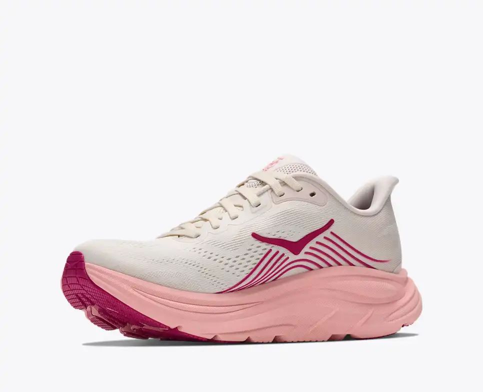 Hoka Bondi 8 — Cream / White / Pink