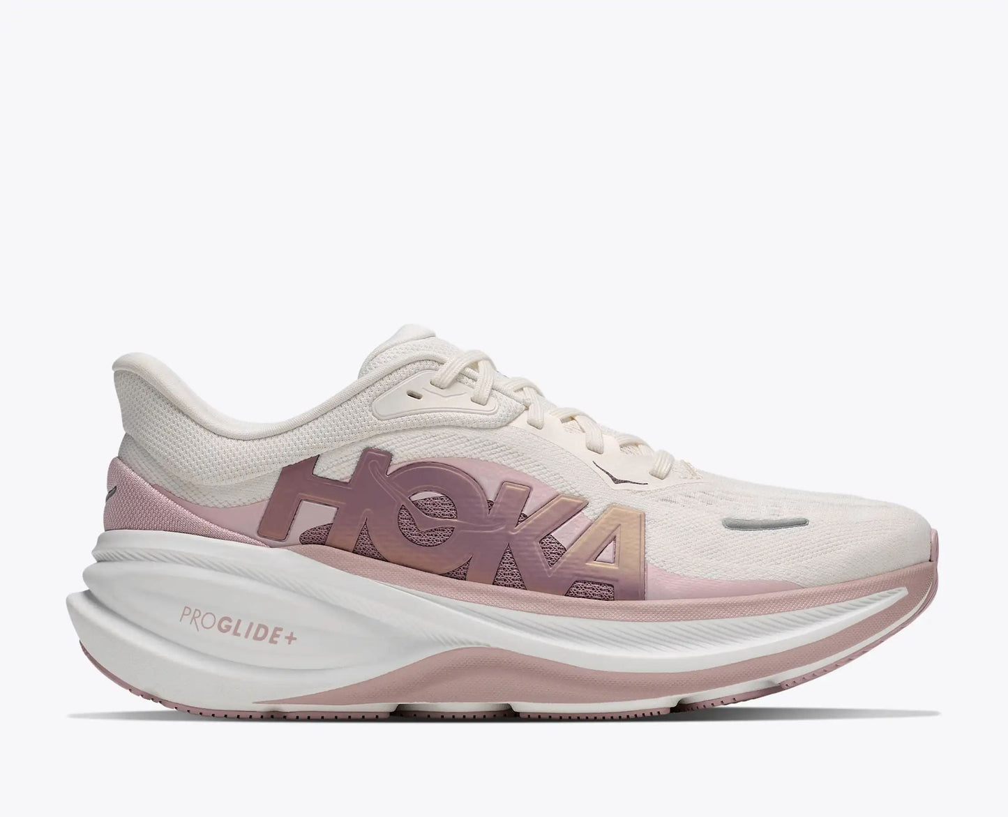 Hoka Bondi 8 — Off-White / Dusty Pink
